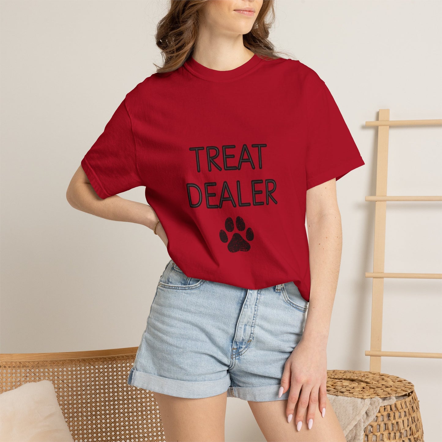 Treat Dealer T-Shirt — Funny Dog Lover Tee with Paw Print