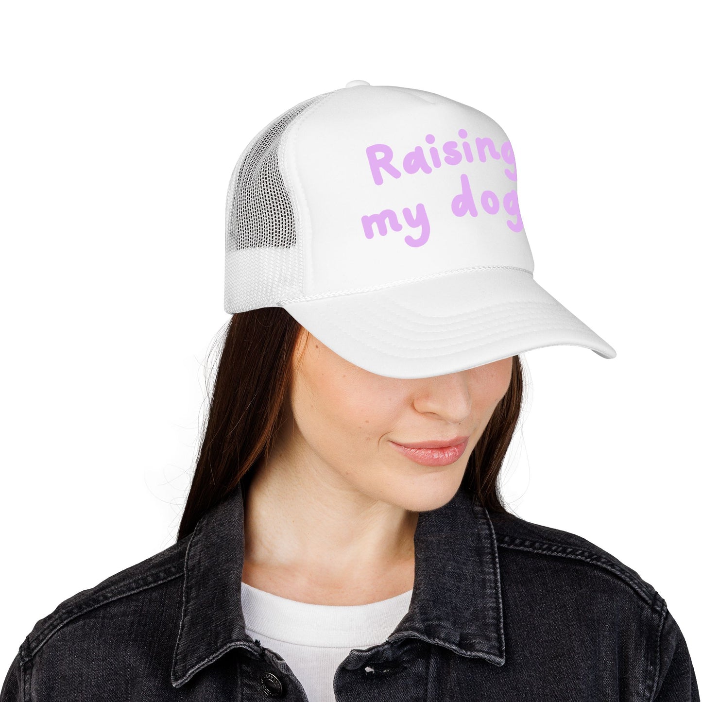 Raising My Dogs Foam Trucker Hat — Cute Pastel Pet Mom Cap