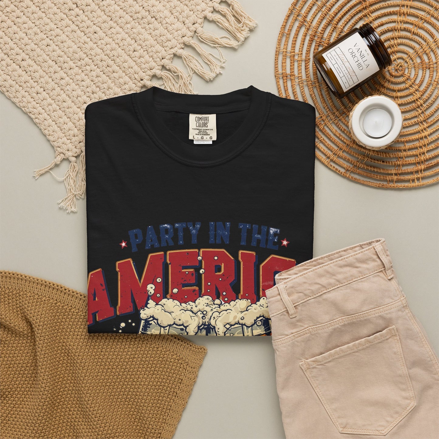Party in the America T-Shirt — Patriotic Beer Graphic Tee for 4th of July