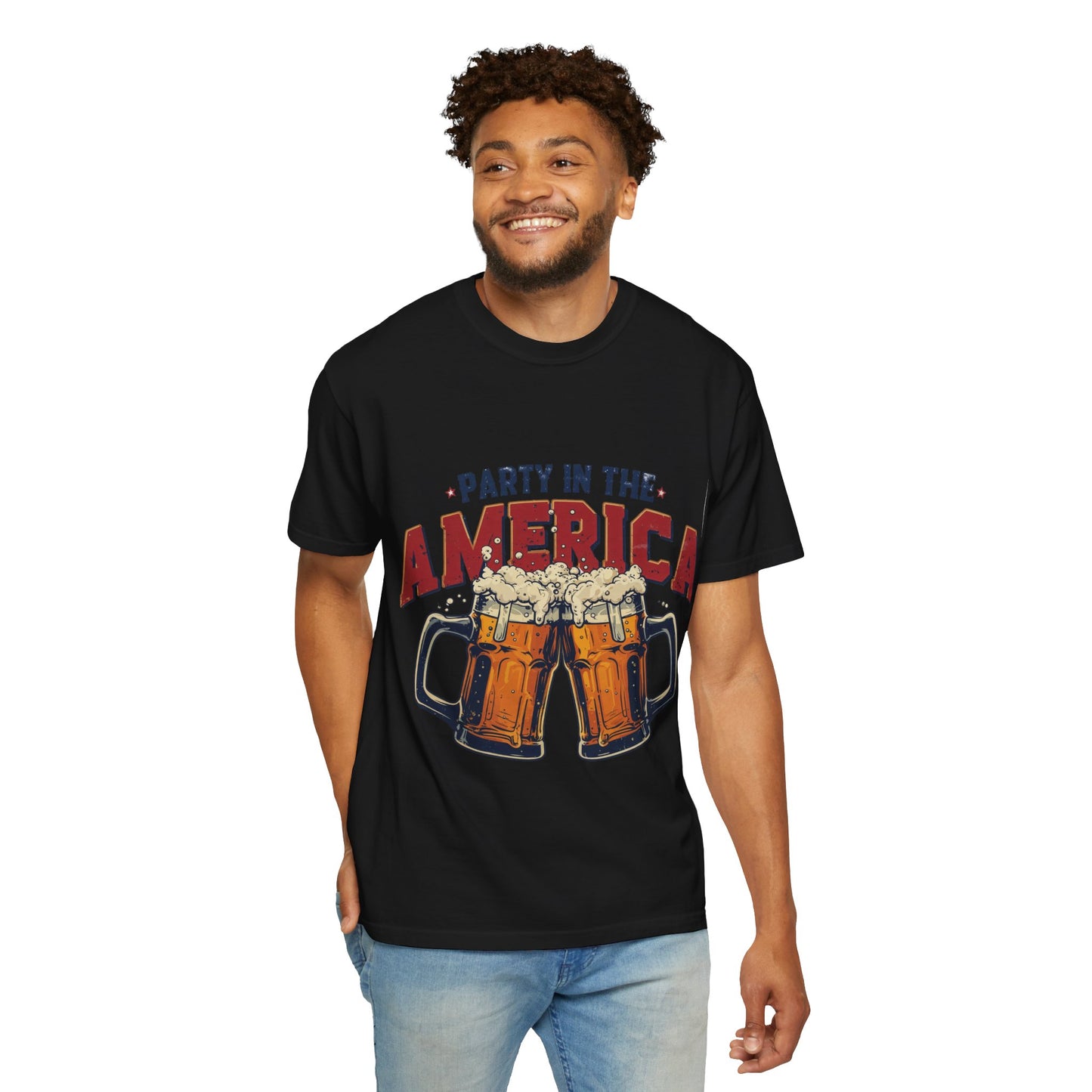 Party in the America T-Shirt – Patriotic Beer Graphic Tee