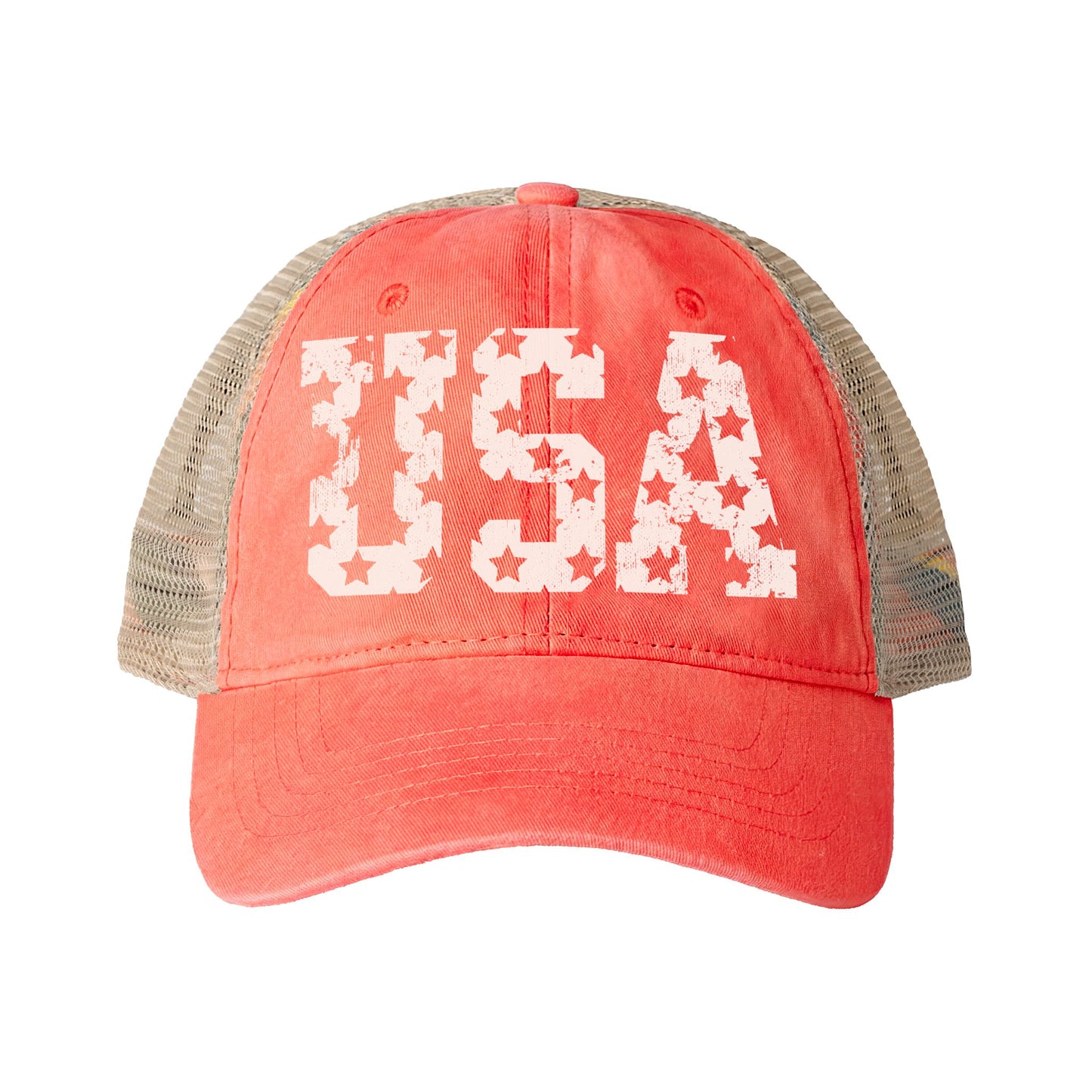 Women's Washed Mesh-Back Cap- USA
