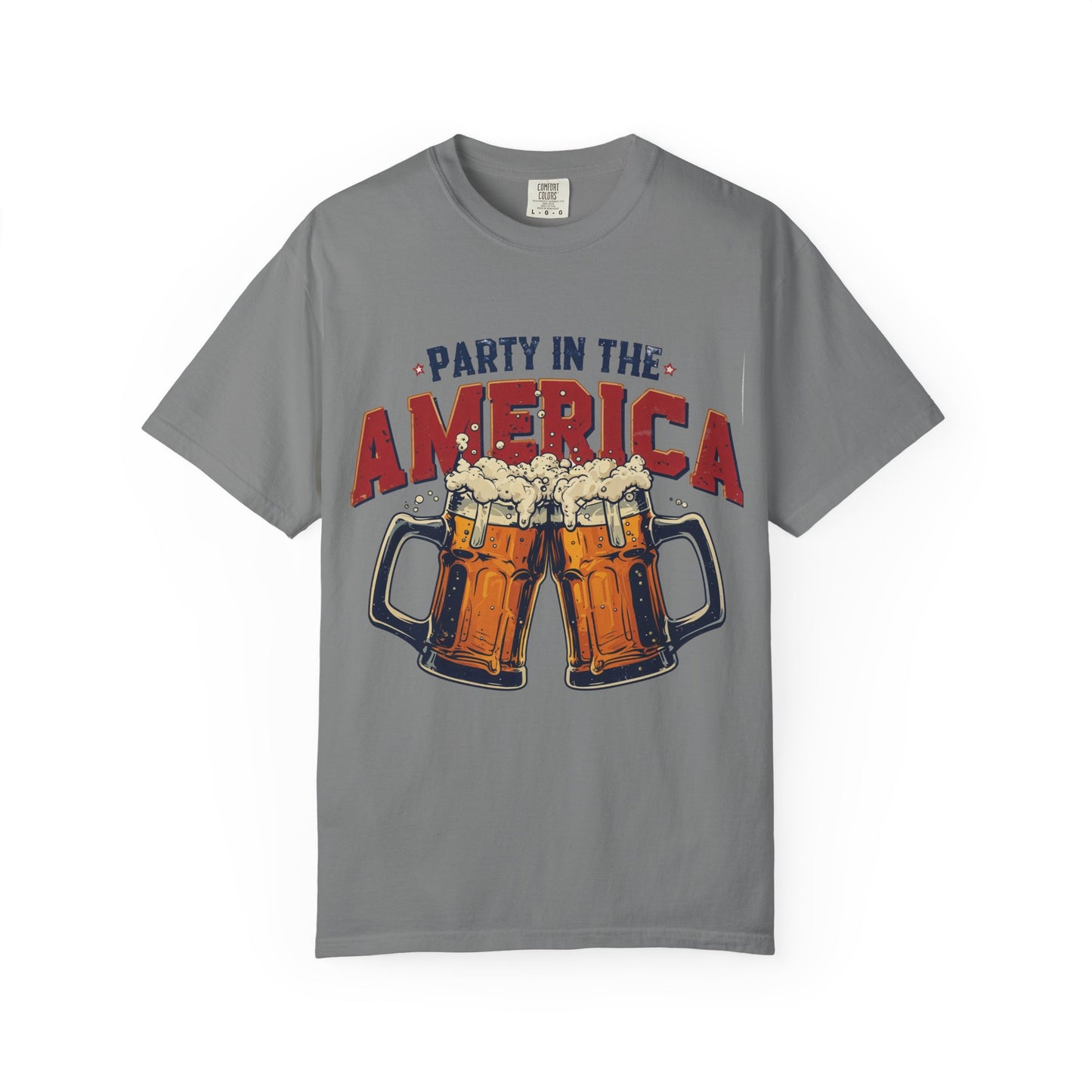 Party in the America T-Shirt — Patriotic Beer Graphic Tee for 4th of July