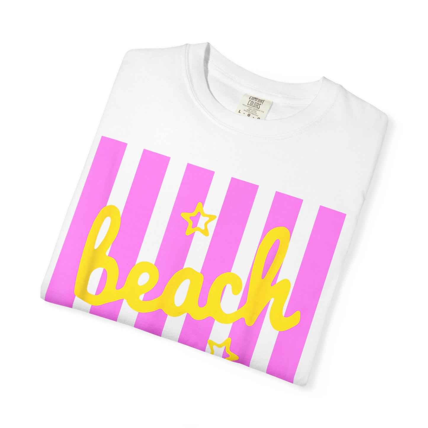 Beach Bum T-Shirt — Retro Pink Stripe Summer Tee