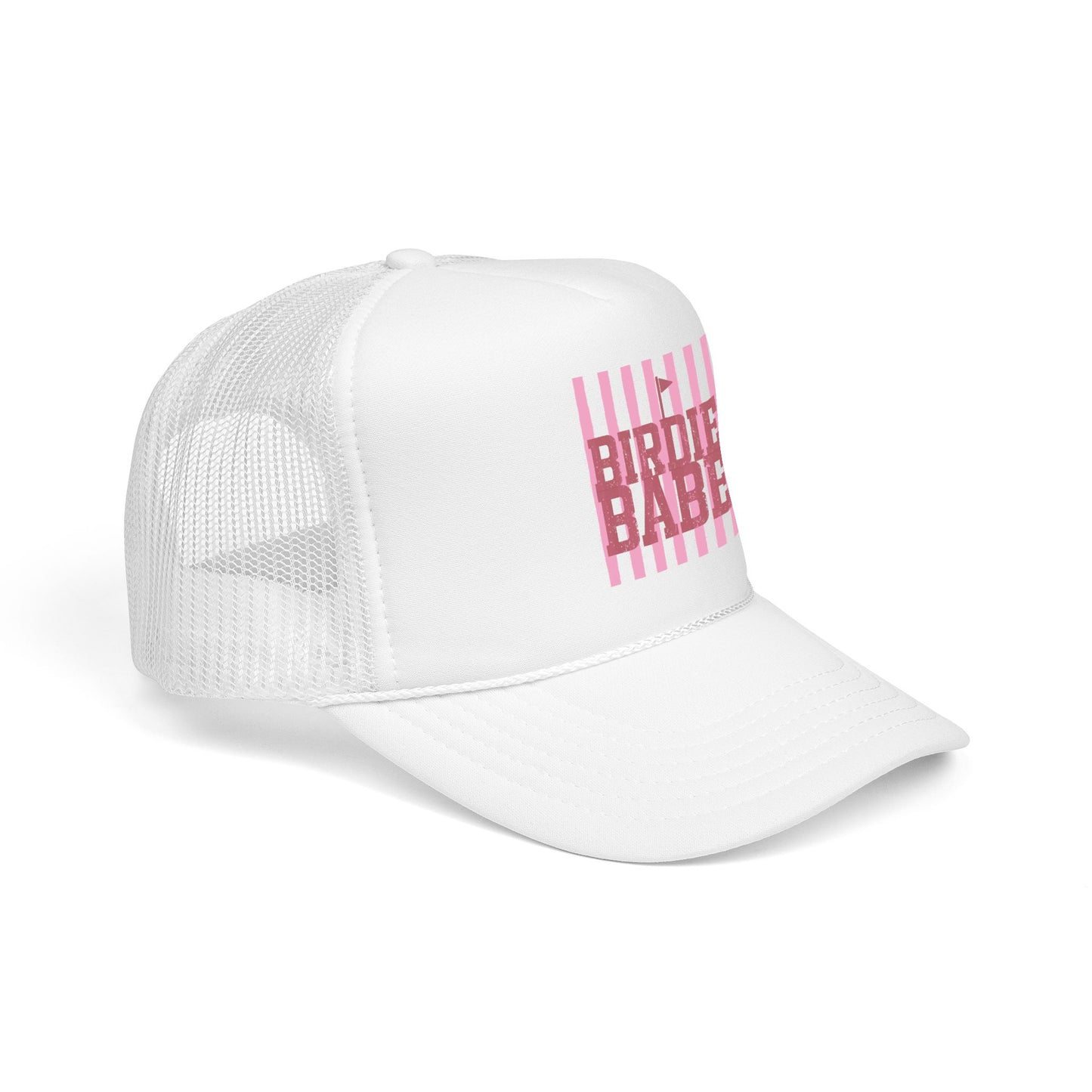 Trucker Hat — 'Birdie Babe' Pink Golf Graphic Foam Trucker Hat