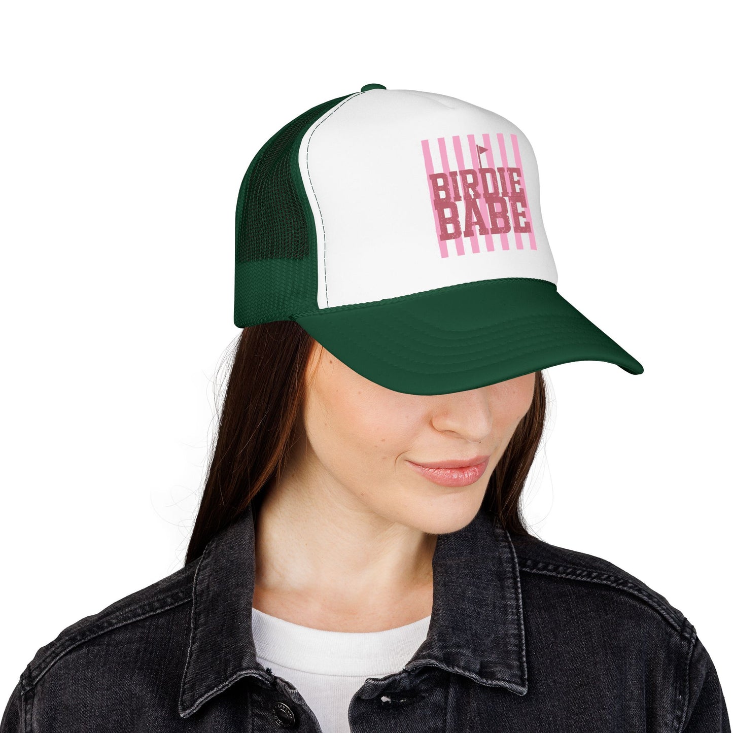 Trucker Hat — 'Birdie Babe' Pink Golf Graphic Foam Trucker Hat
