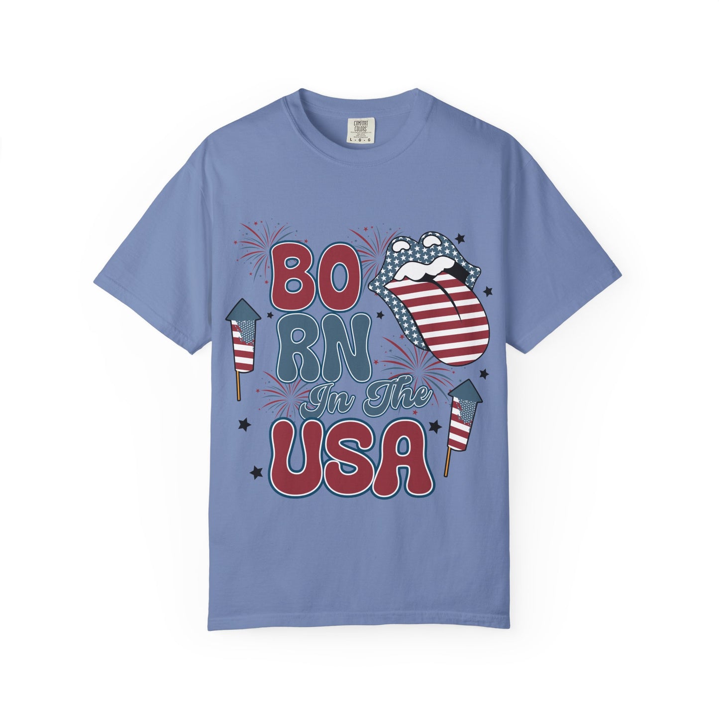 Born in the USA Patriotic T-Shirt — 4th of July American Flag Design