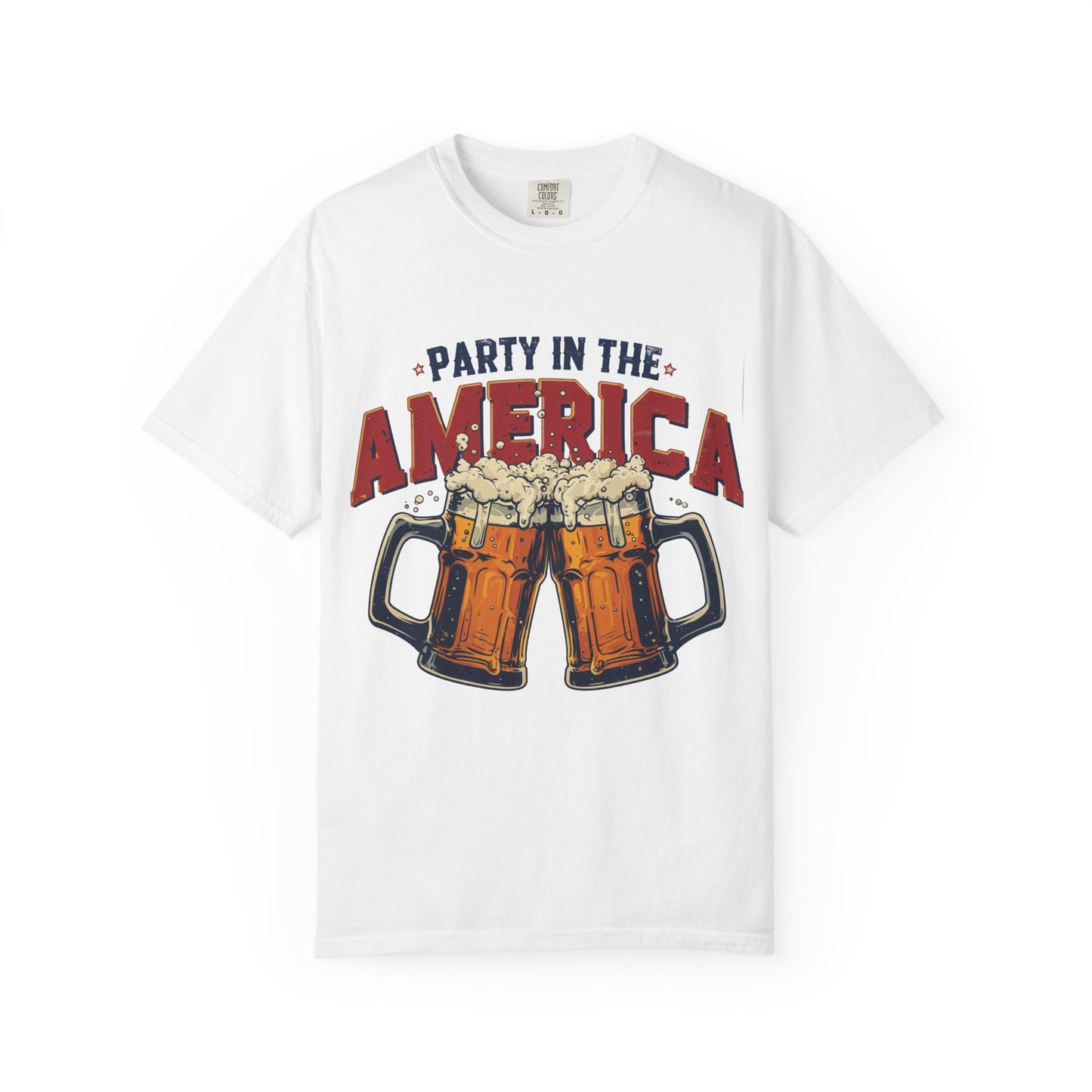 Party in the America T-Shirt — Patriotic Beer Graphic Tee for 4th of July