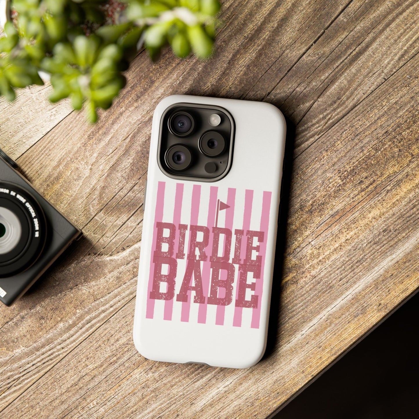 Birdie Babe Phone Case — Pink Striped Golf iPhone Case