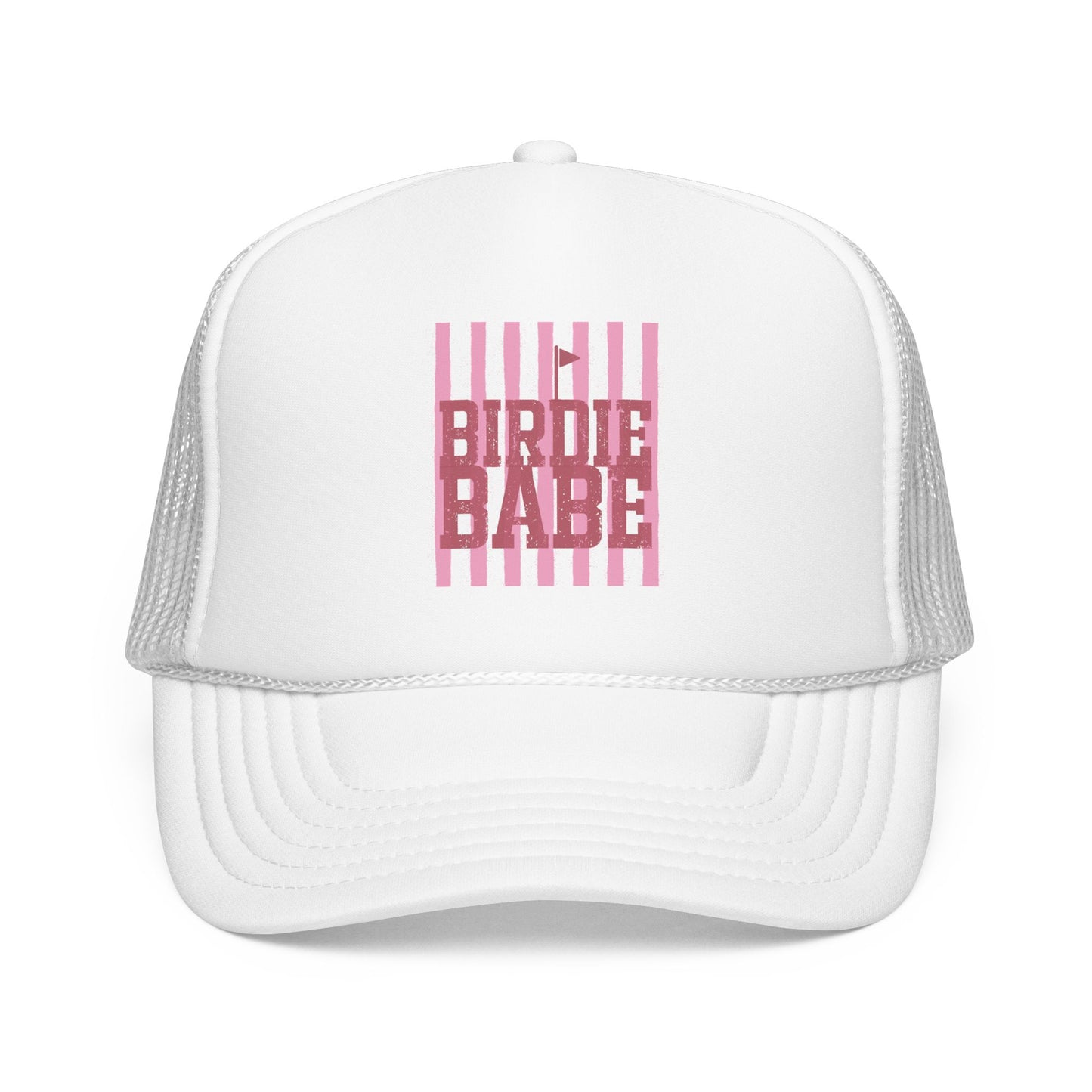 Trucker Hat — 'Birdie Babe' Pink Golf Graphic Foam Trucker Hat