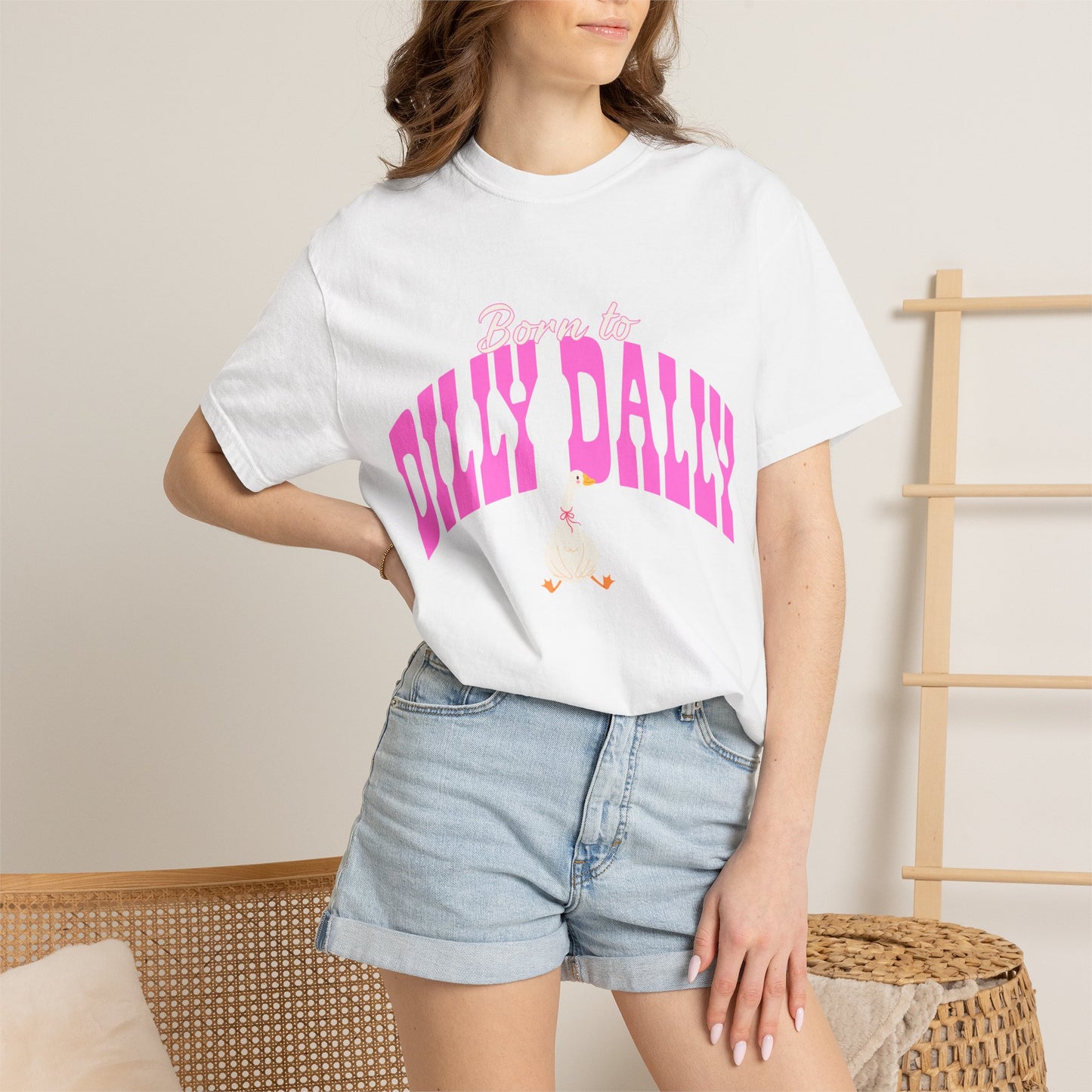 Dilly Dally Pink Arch Graphic Tee