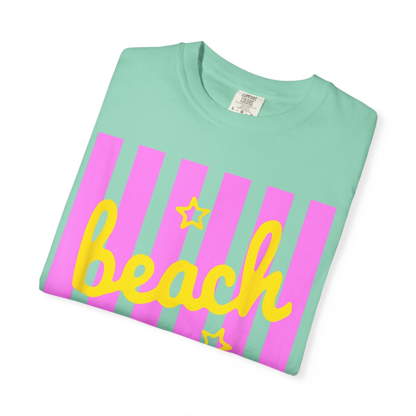 Beach Bum T-Shirt — Retro Pink Stripe Summer Tee