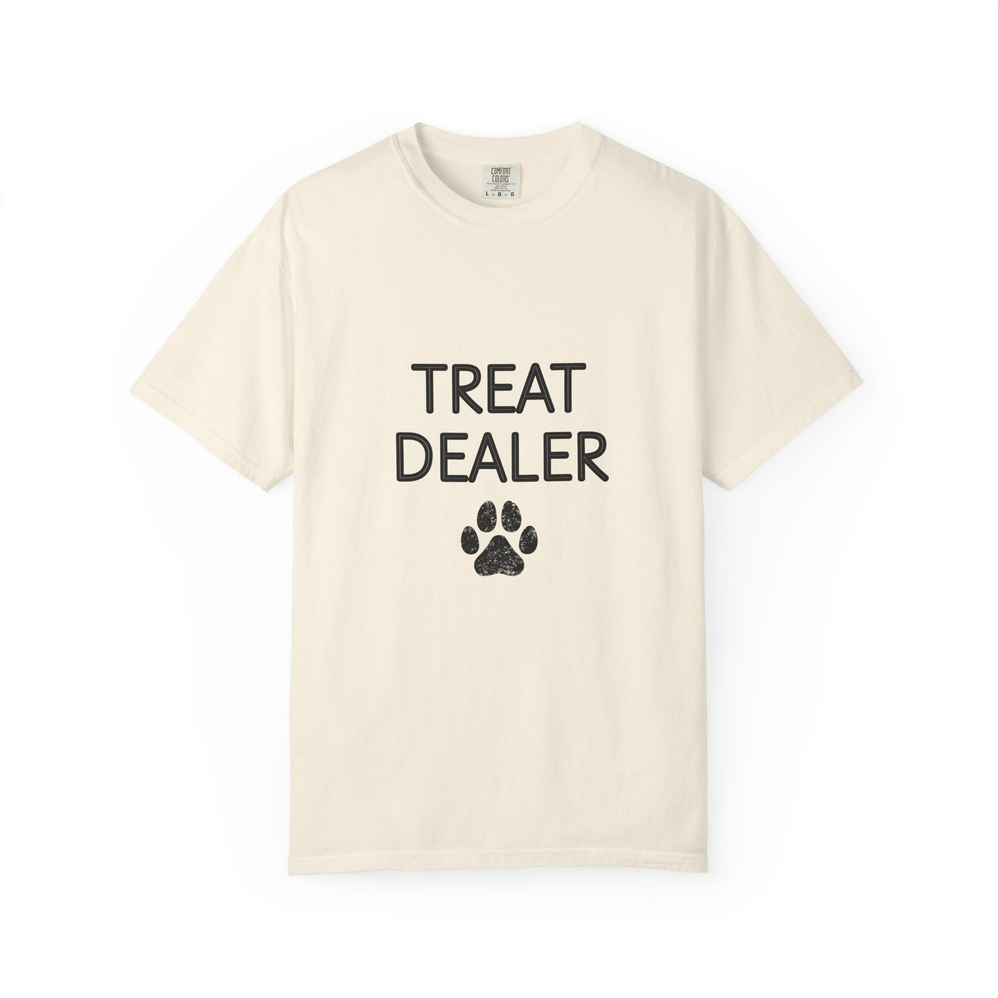 Treat Dealer T-Shirt — Funny Dog Lover Tee with Paw Print