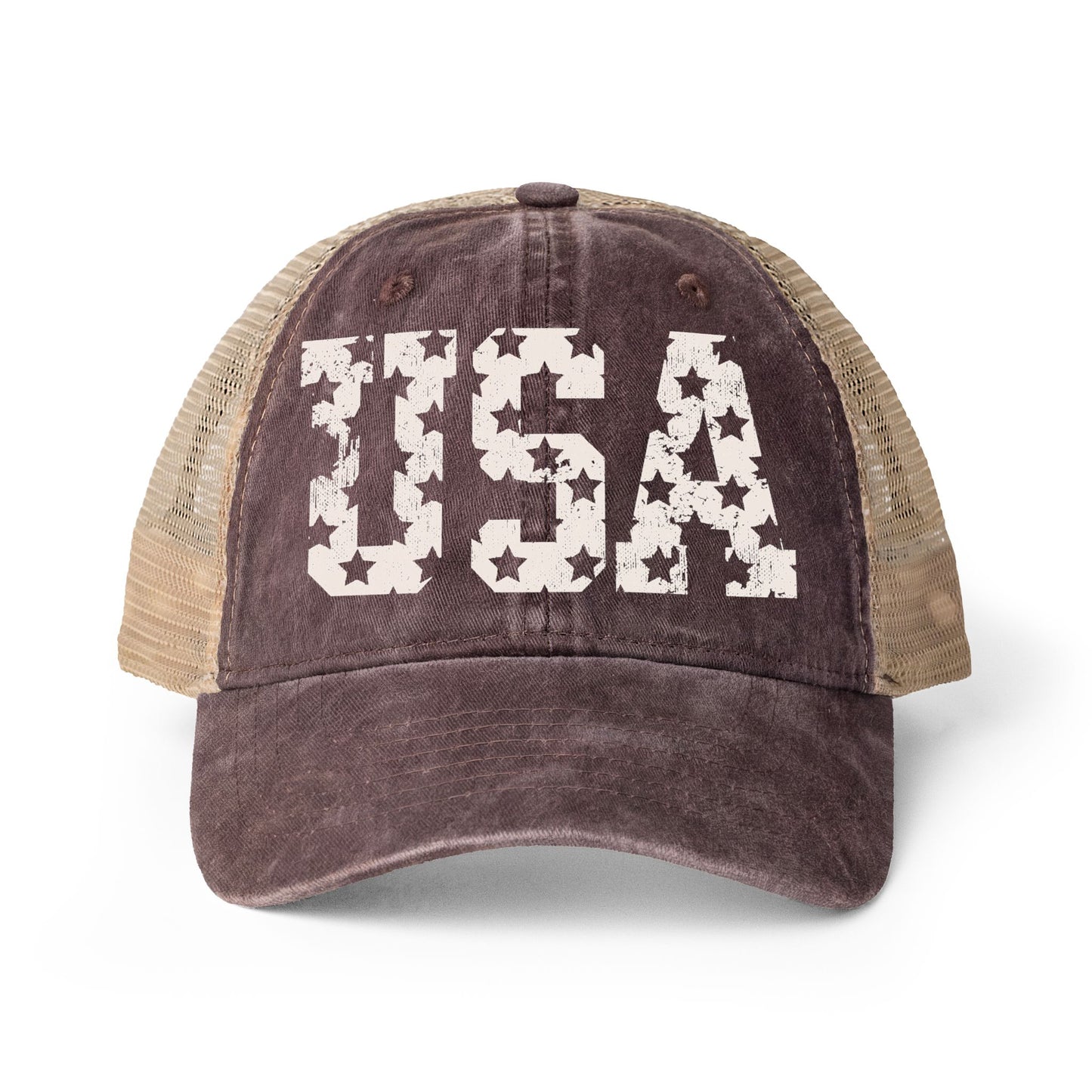 Women's Washed Mesh-Back Cap- USA