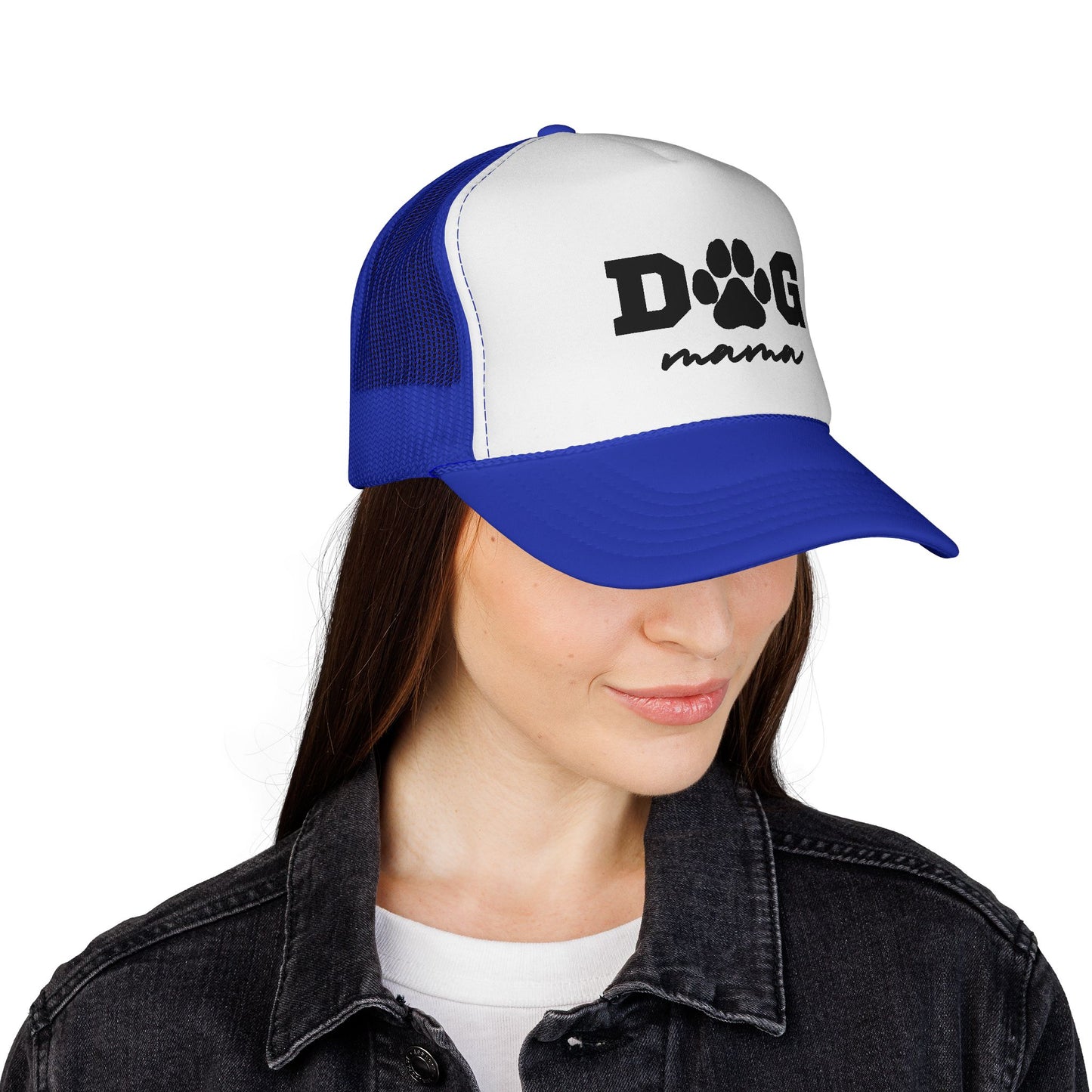 Dog Mama Trucker Hat – Paw Print Mesh Cap for Dog Lovers