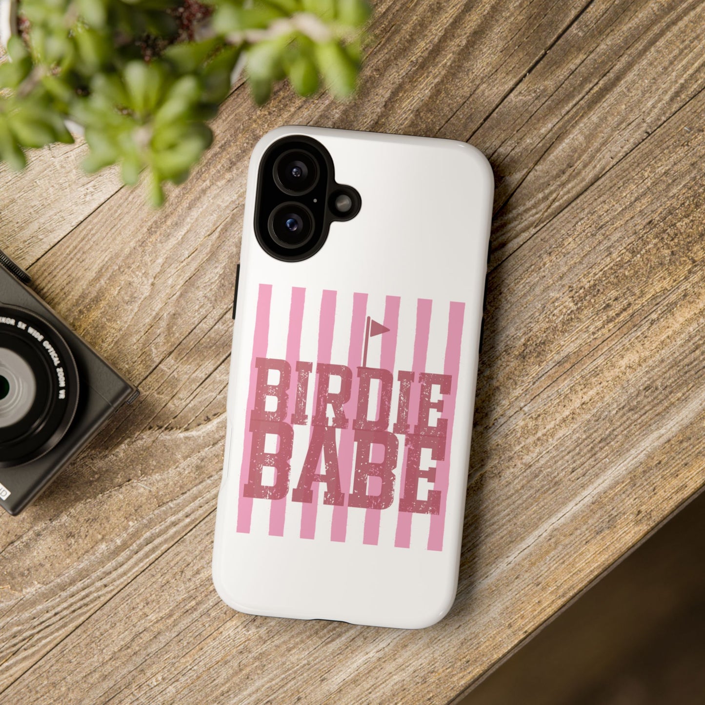 Birdie Babe Phone Case — Pink Striped Golf iPhone Case