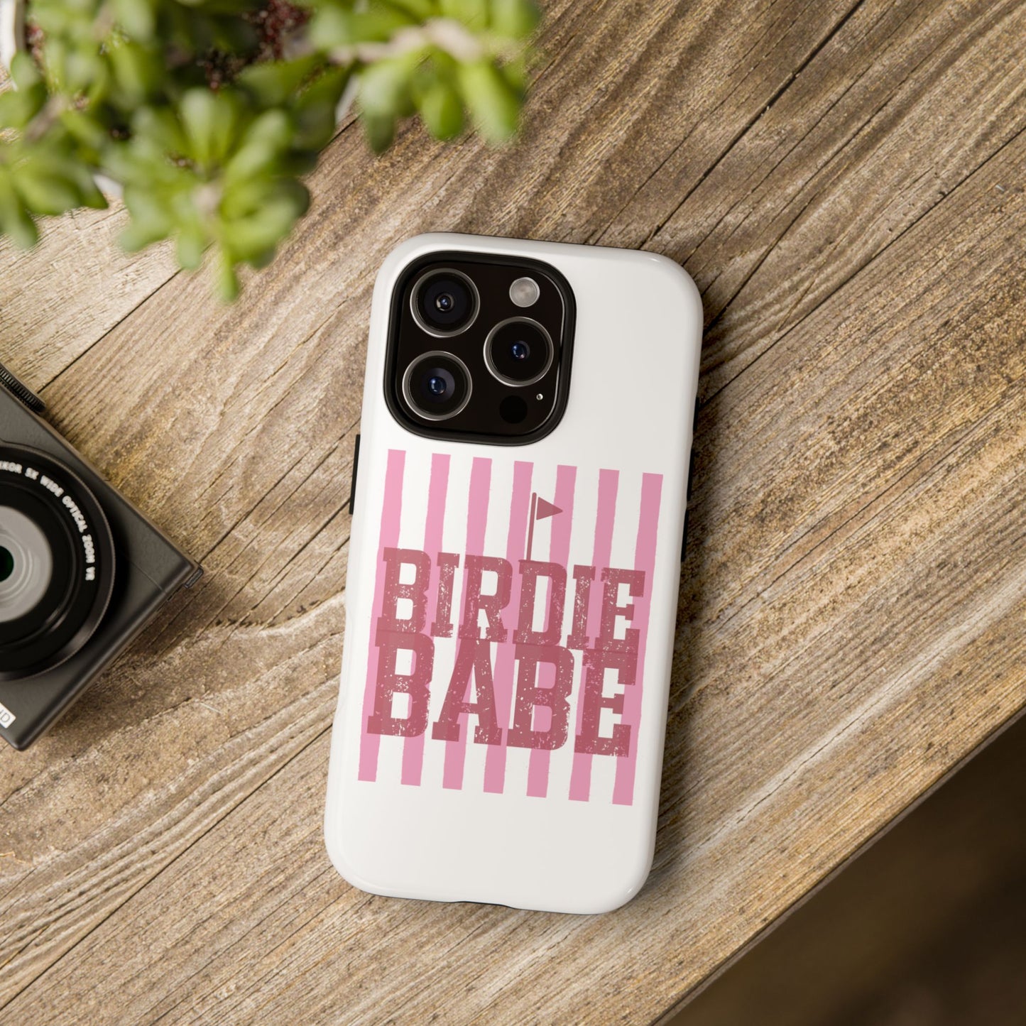 Birdie Babe Phone Case — Pink Striped Golf iPhone Case
