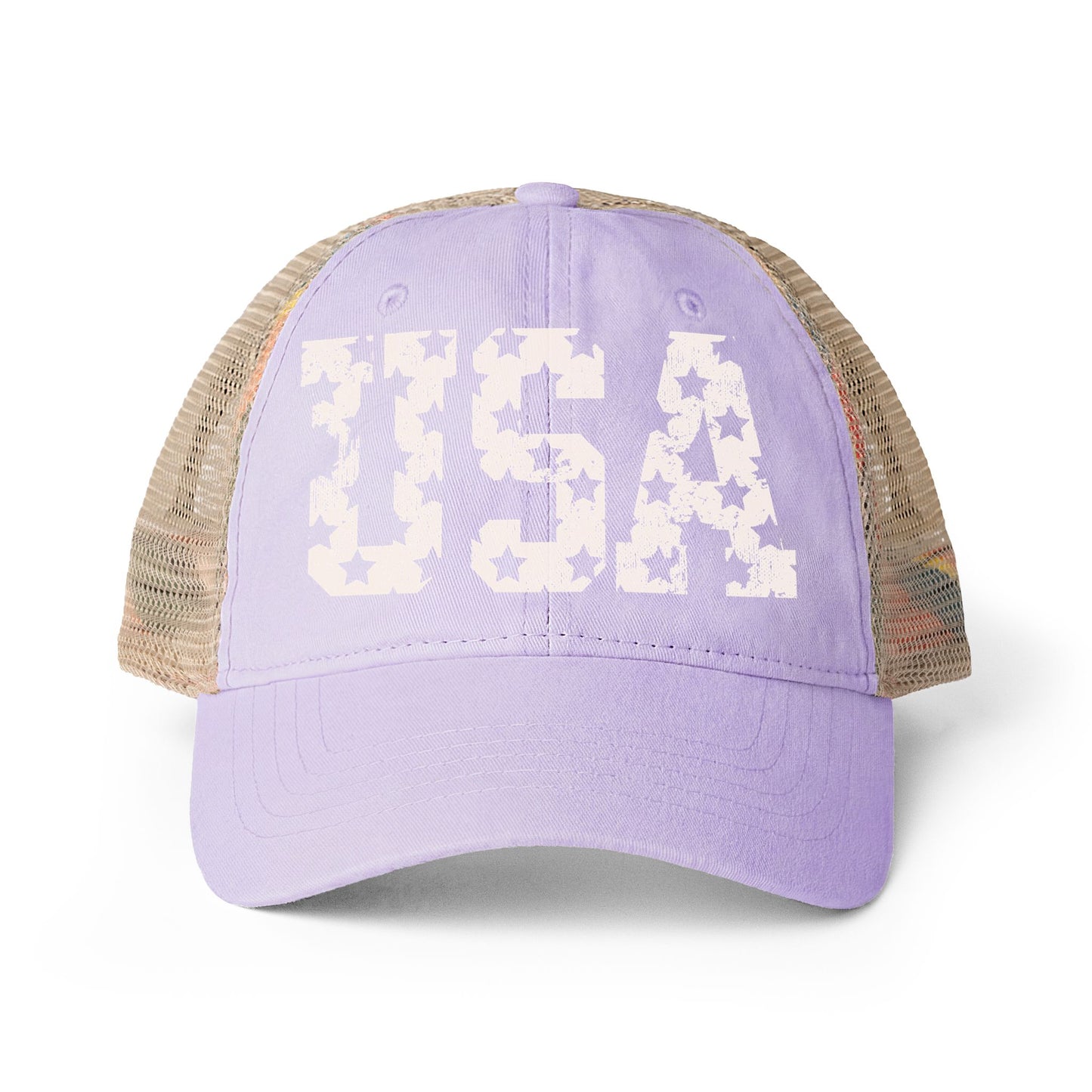 Women's Washed Mesh-Back Cap- USA