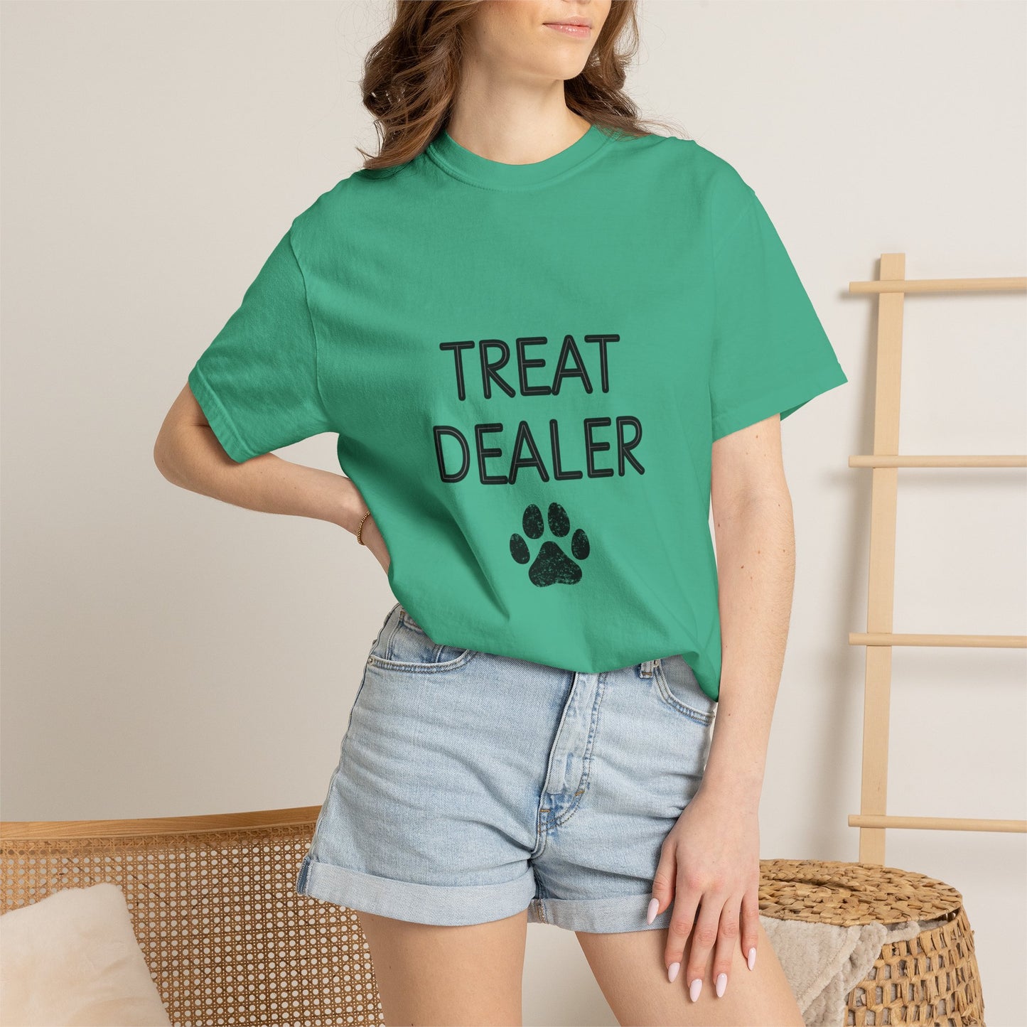 Treat Dealer T-Shirt — Funny Dog Lover Tee with Paw Print