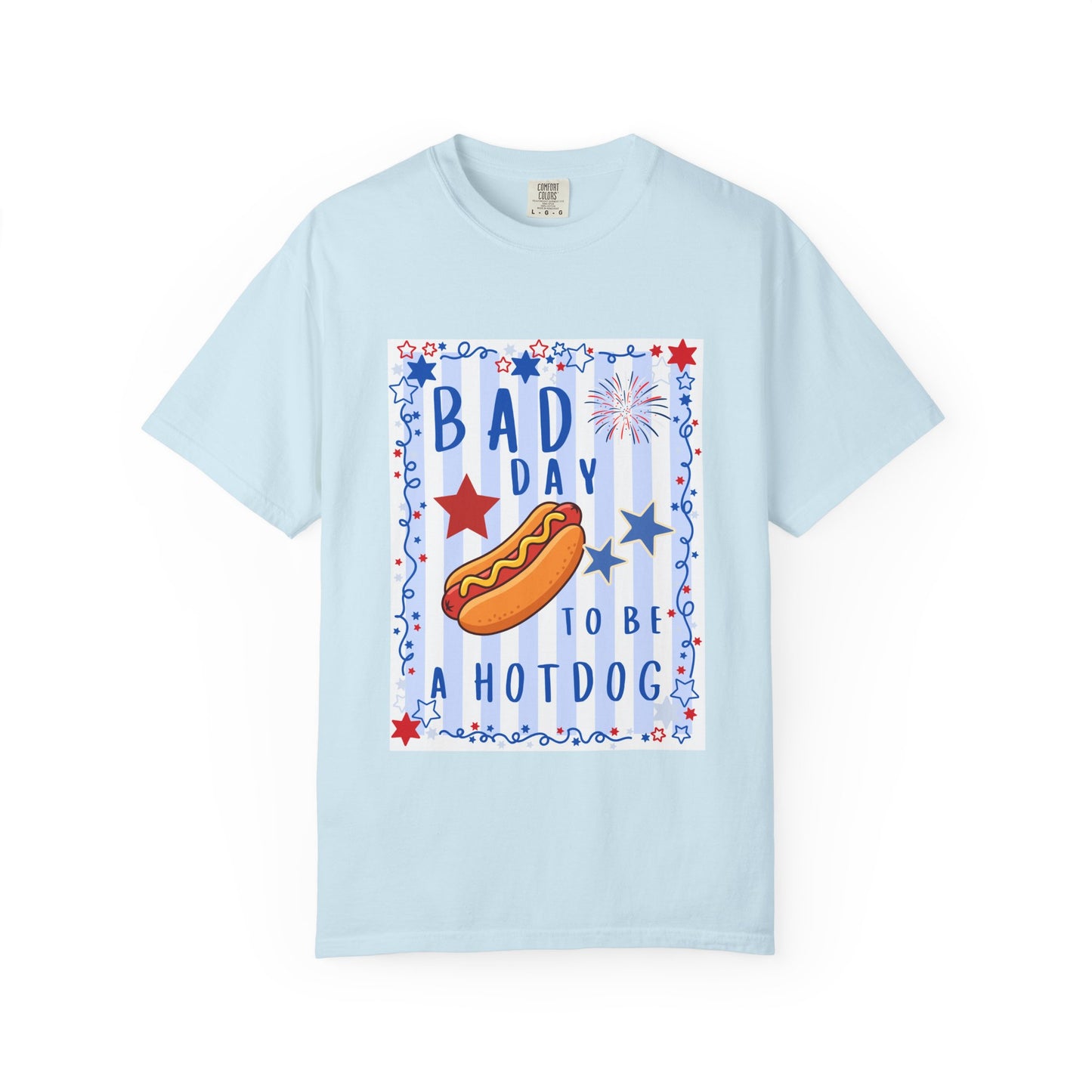 Hot Dog Graphic T-Shirt — “Bad Day to Be a Hotdog” Patriotic BBQ Tee