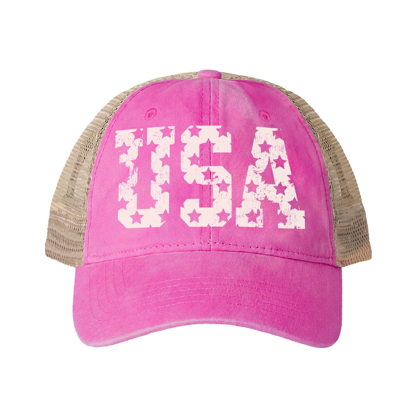 Women's Washed Mesh-Back Cap- USA