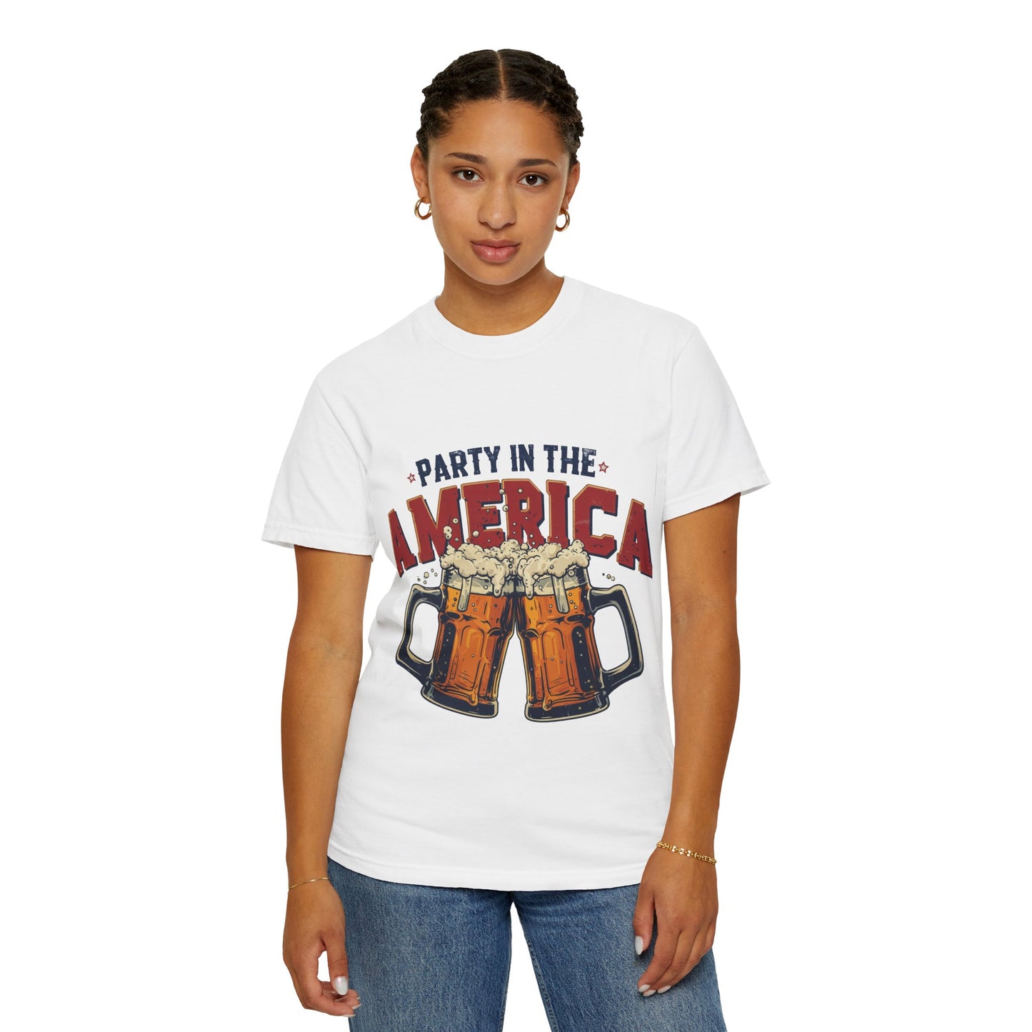 Party in the America T-Shirt – Patriotic Beer Graphic Tee