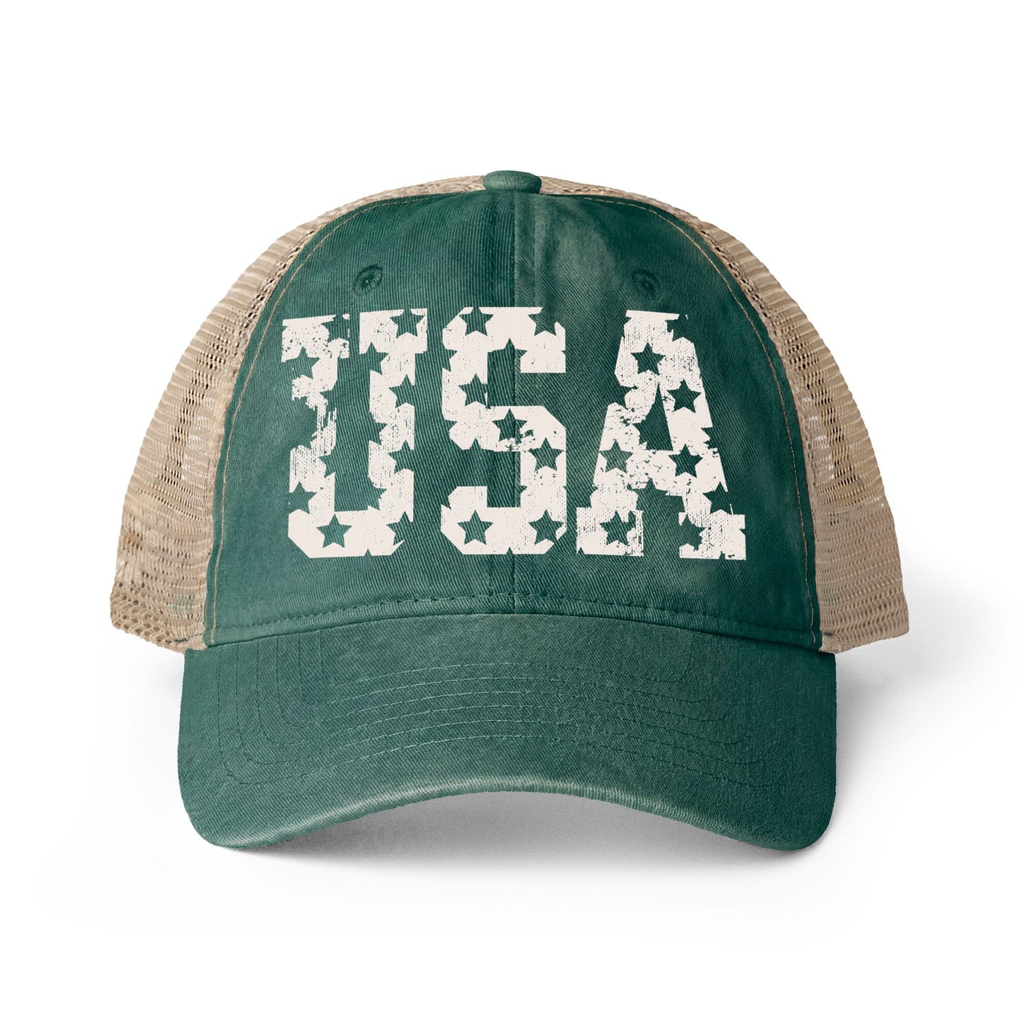Women's Washed Mesh-Back Cap- USA