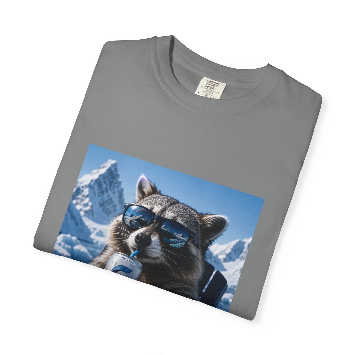Raccoon Chill Tee — Mountain Lounge Graphic T-Shirt (Holds Celsius Engery Drink)