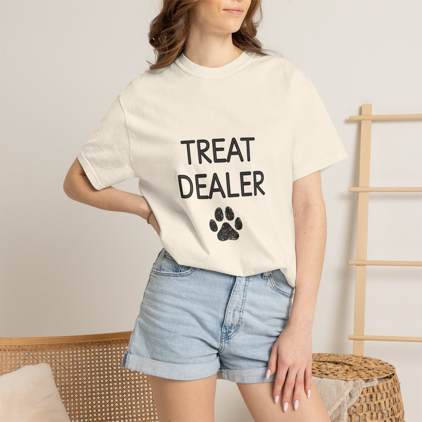 Treat Dealer T-Shirt — Funny Dog Lover Tee with Paw Print
