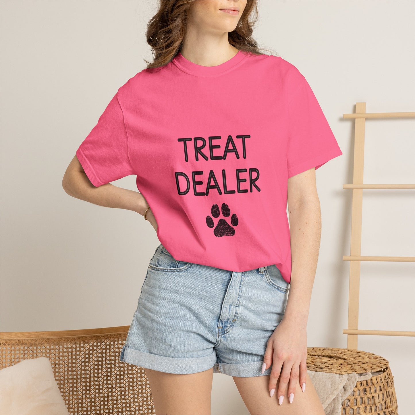 Treat Dealer T-Shirt — Funny Dog Lover Tee with Paw Print