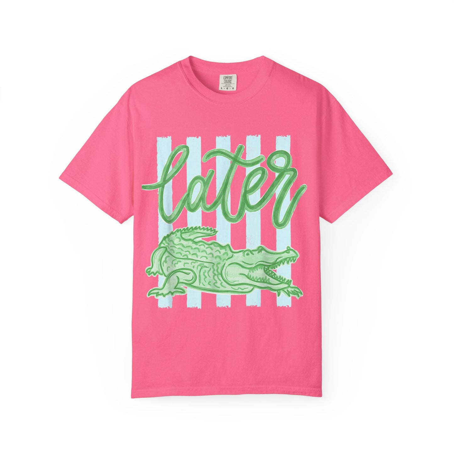 Later Crocodile T-Shirt — Playful Green Gator Graphic Tee