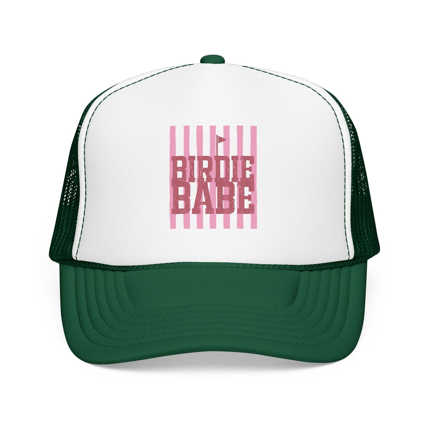 Trucker Hat — 'Birdie Babe' Pink Golf Graphic Foam Trucker Hat