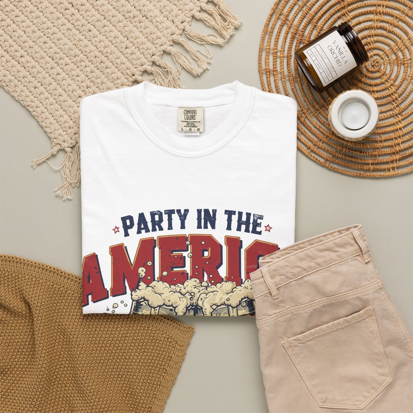 Party in the America T-Shirt — Patriotic Beer Graphic Tee for 4th of July