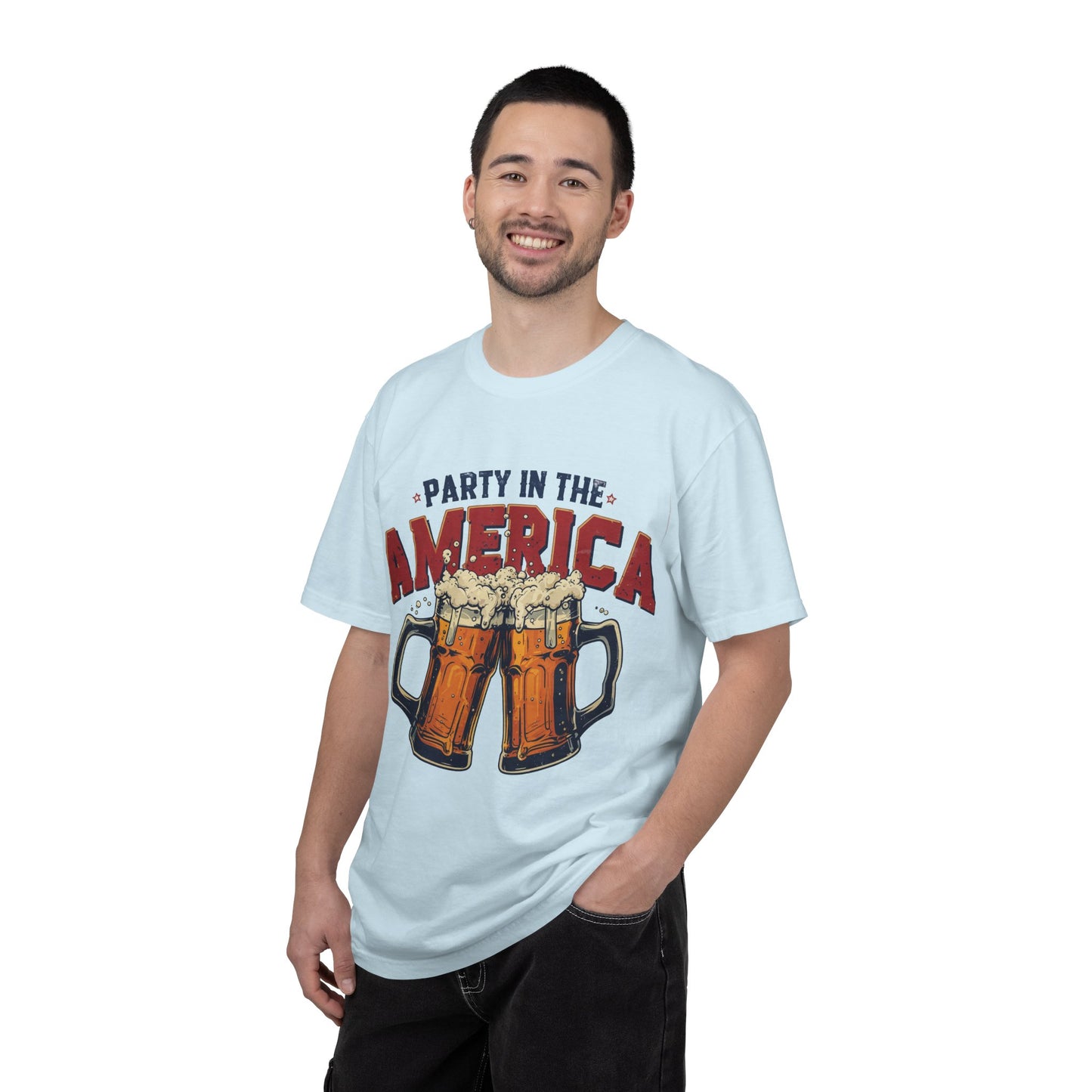 Party in the America T-Shirt — Patriotic Beer Graphic Tee for 4th of July