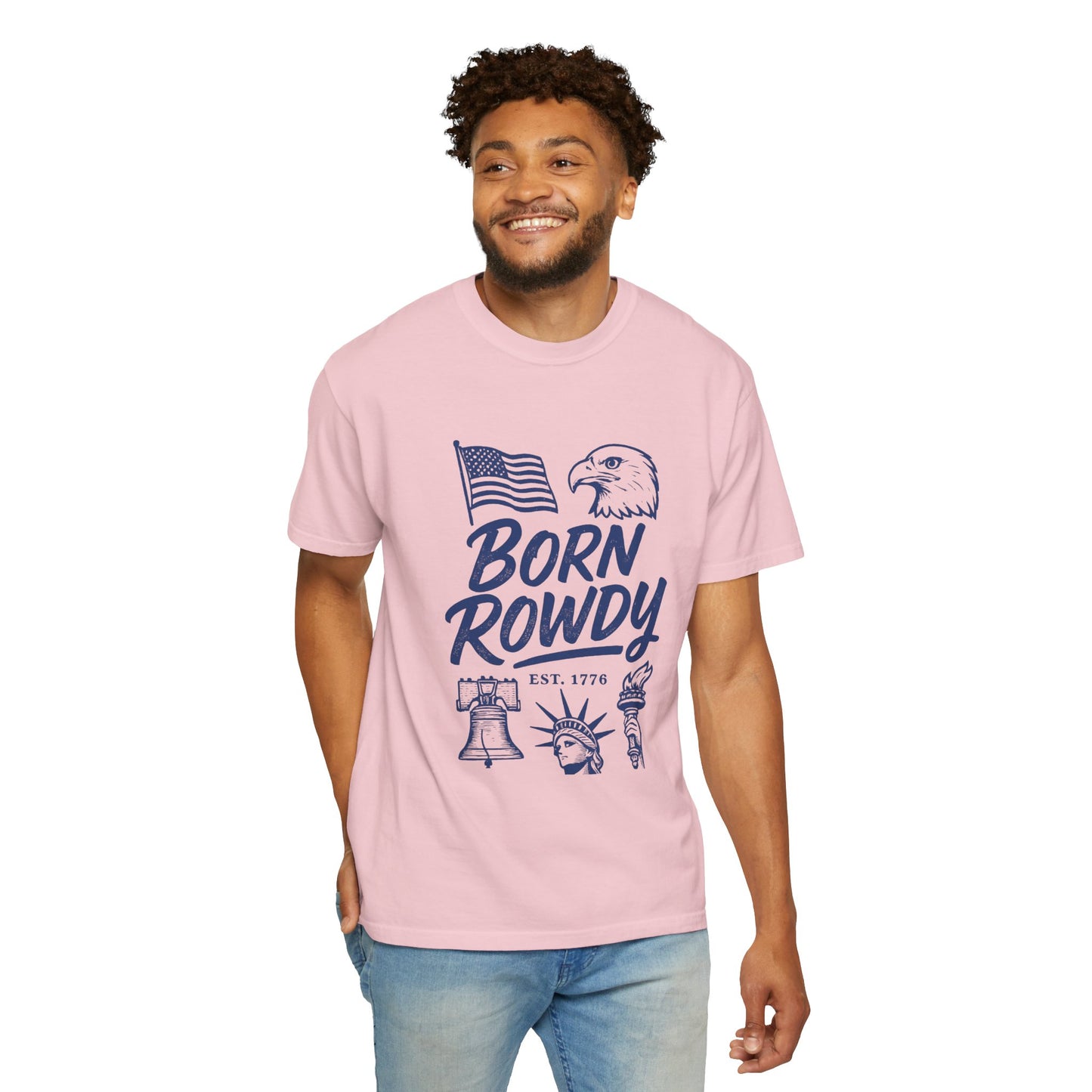 Born Rowdy Patriotic T-Shirt — American Flag & Eagle Liberty Design