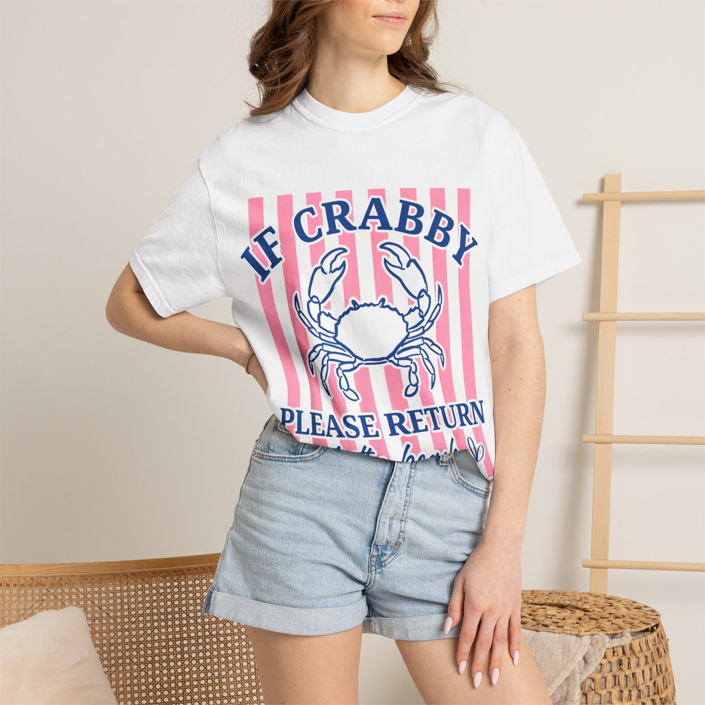 If Crabby Please Return to the Beach T-Shirt — Cute Crab Summer Tee