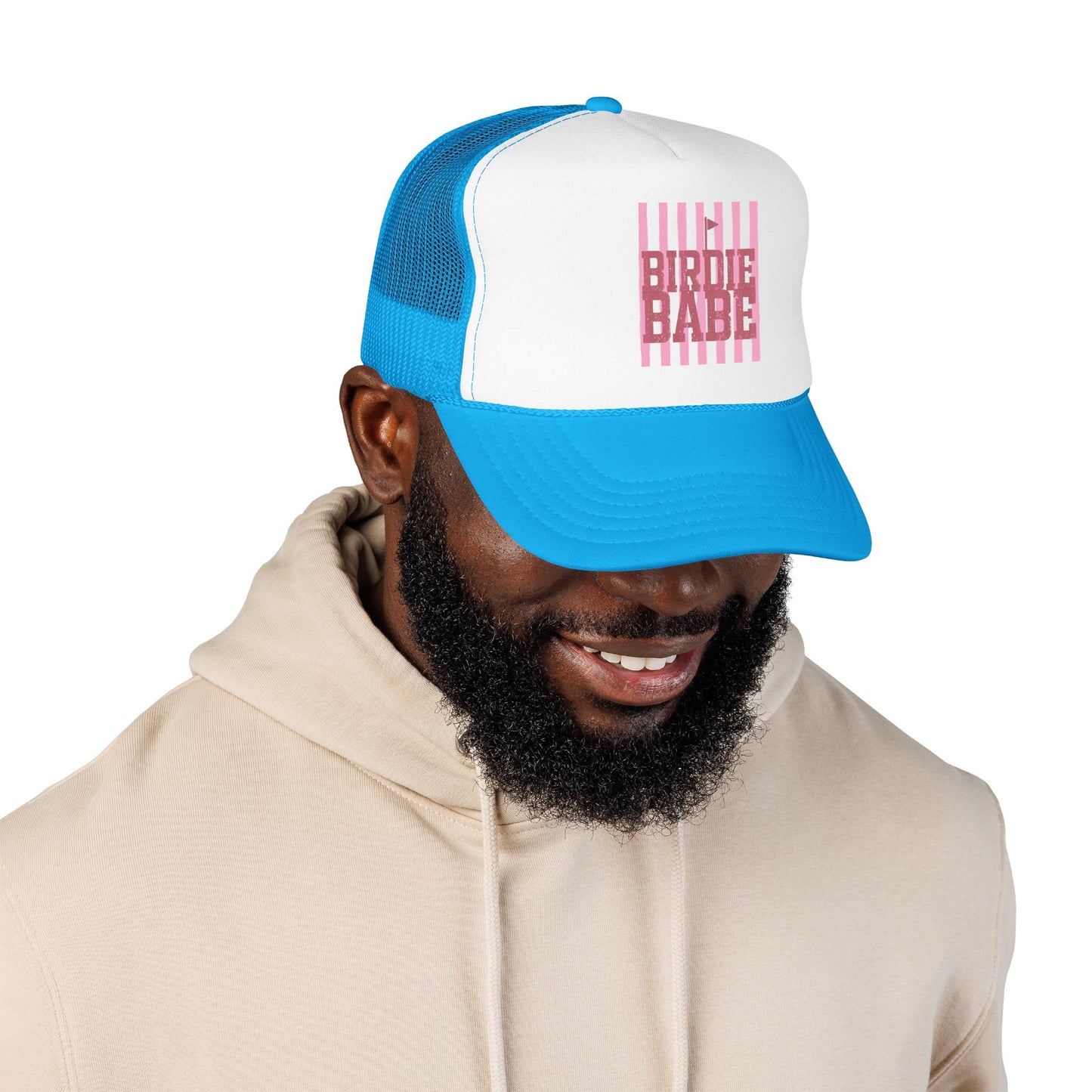 Trucker Hat — 'Birdie Babe' Pink Golf Graphic Foam Trucker Hat