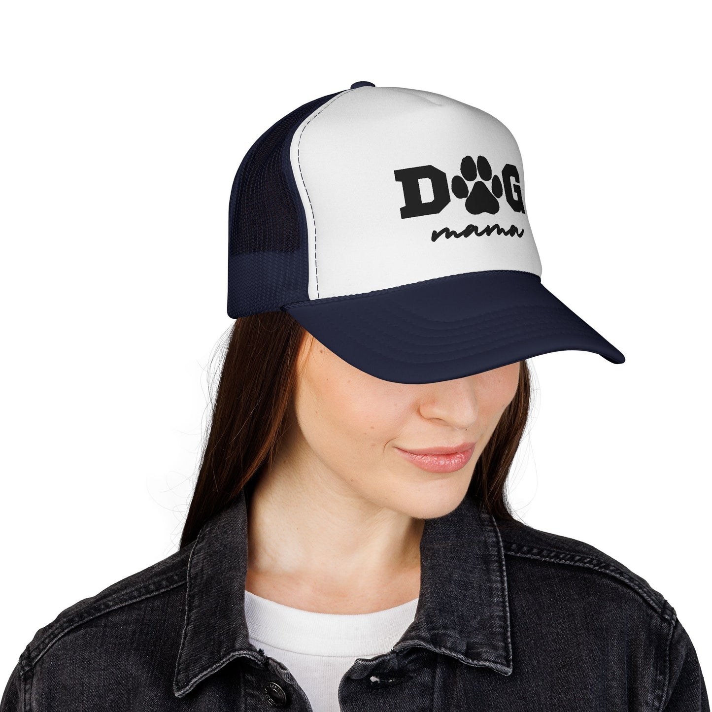 Dog Mama Trucker Hat – Paw Print Mesh Cap for Dog Lovers