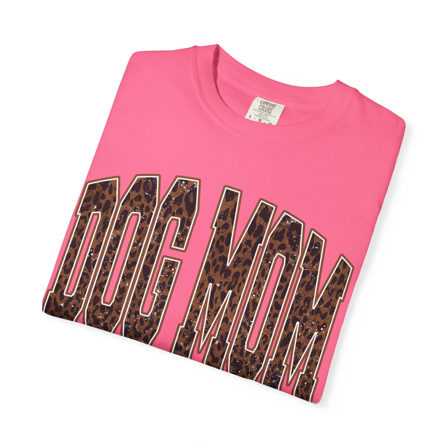 Dog Mom T-Shirt — Leopard Print "Dog Mom" Graphic Tee for Pet Lovers