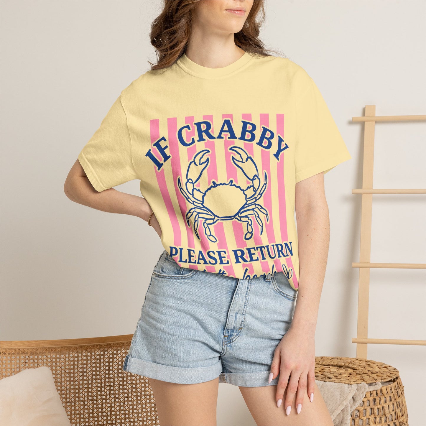 If Crabby Please Return to the Beach T-Shirt — Cute Crab Summer Tee