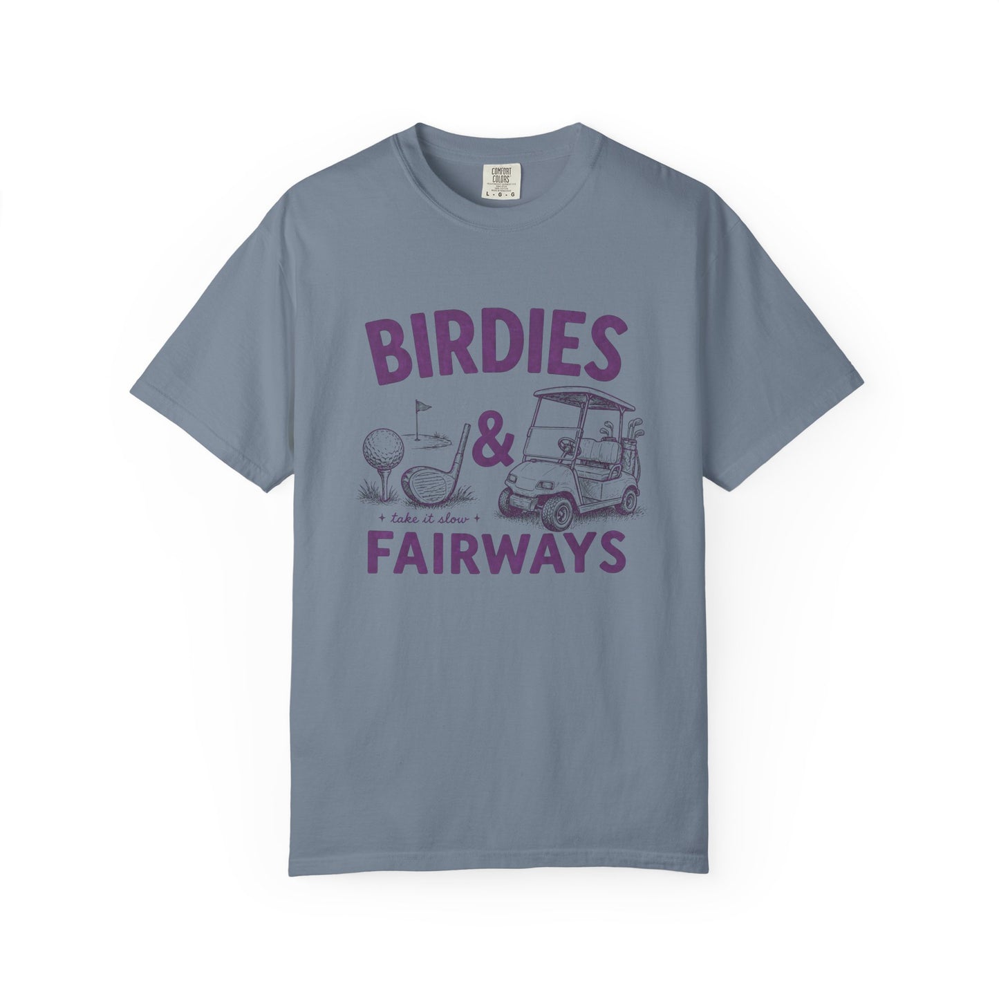 Birdies & Fairways Pink Golf T-Shirt — Funny Golf Cart Tee for Golfers