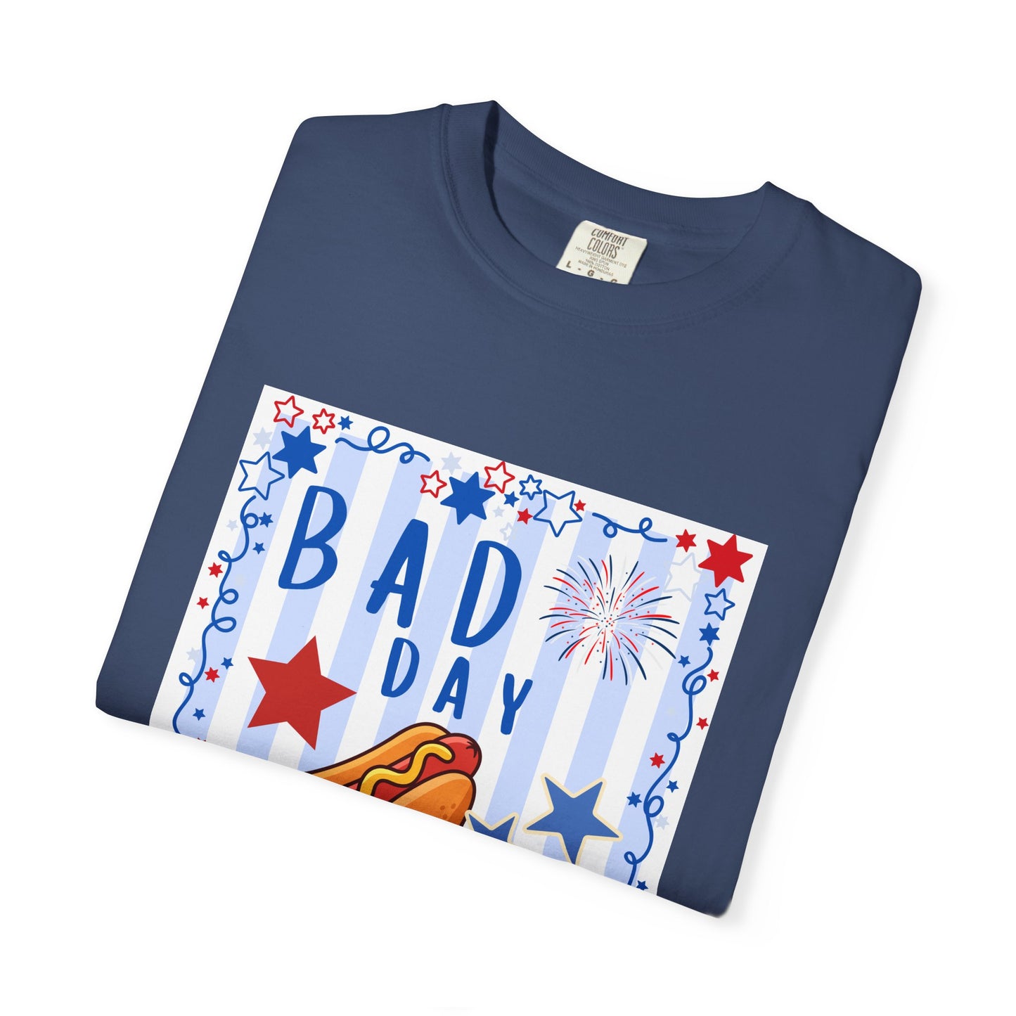 Hot Dog Graphic T-Shirt — “Bad Day to Be a Hotdog” Patriotic BBQ Tee