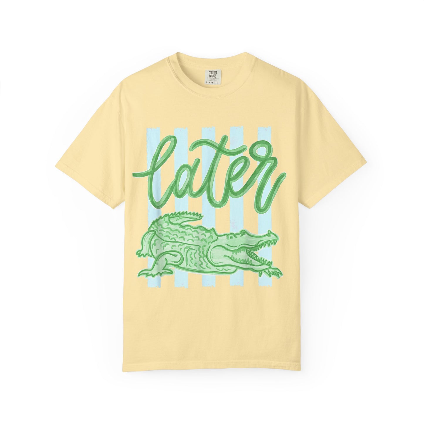 Later Crocodile T-Shirt — Playful Green Gator Graphic Tee