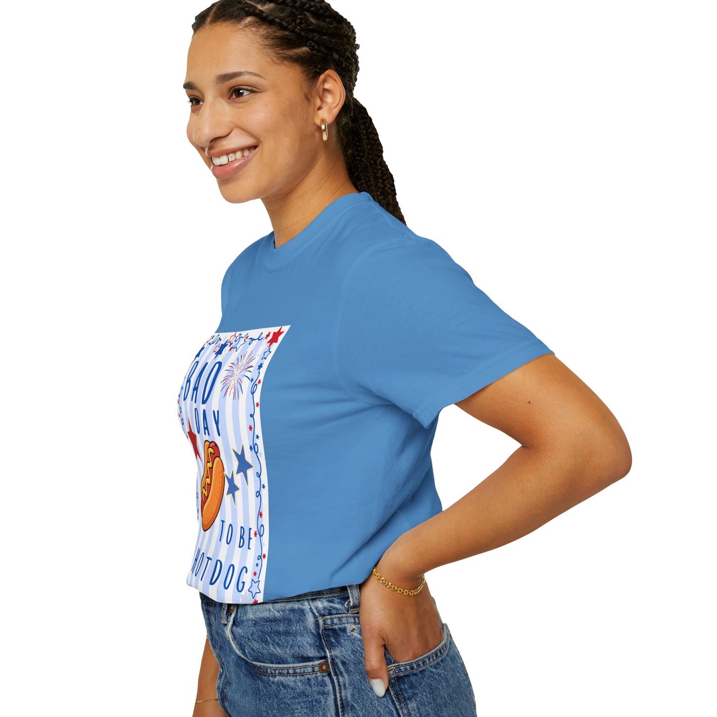 Hot Dog Graphic T-Shirt — “Bad Day to Be a Hotdog” Patriotic BBQ Tee
