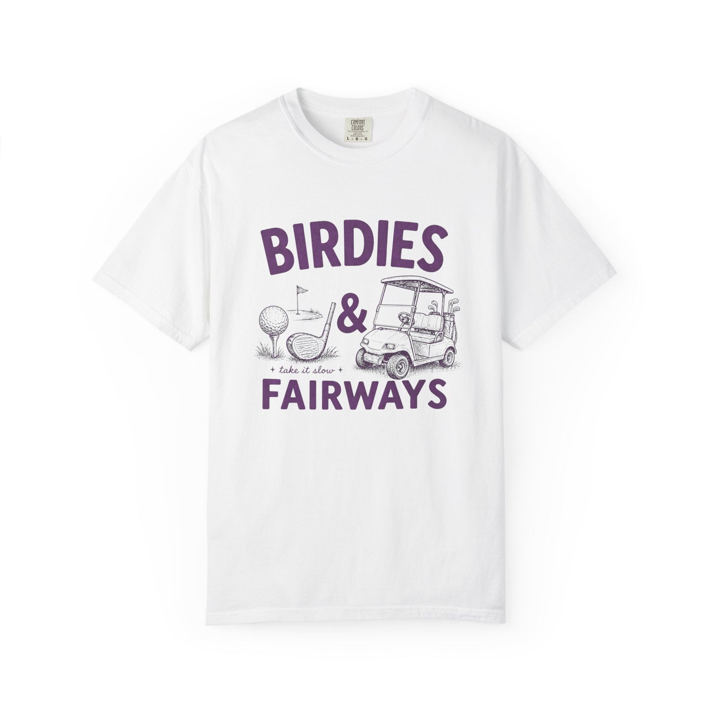 Birdies & Fairways Pink Golf T-Shirt — Funny Golf Cart Tee for Golfers