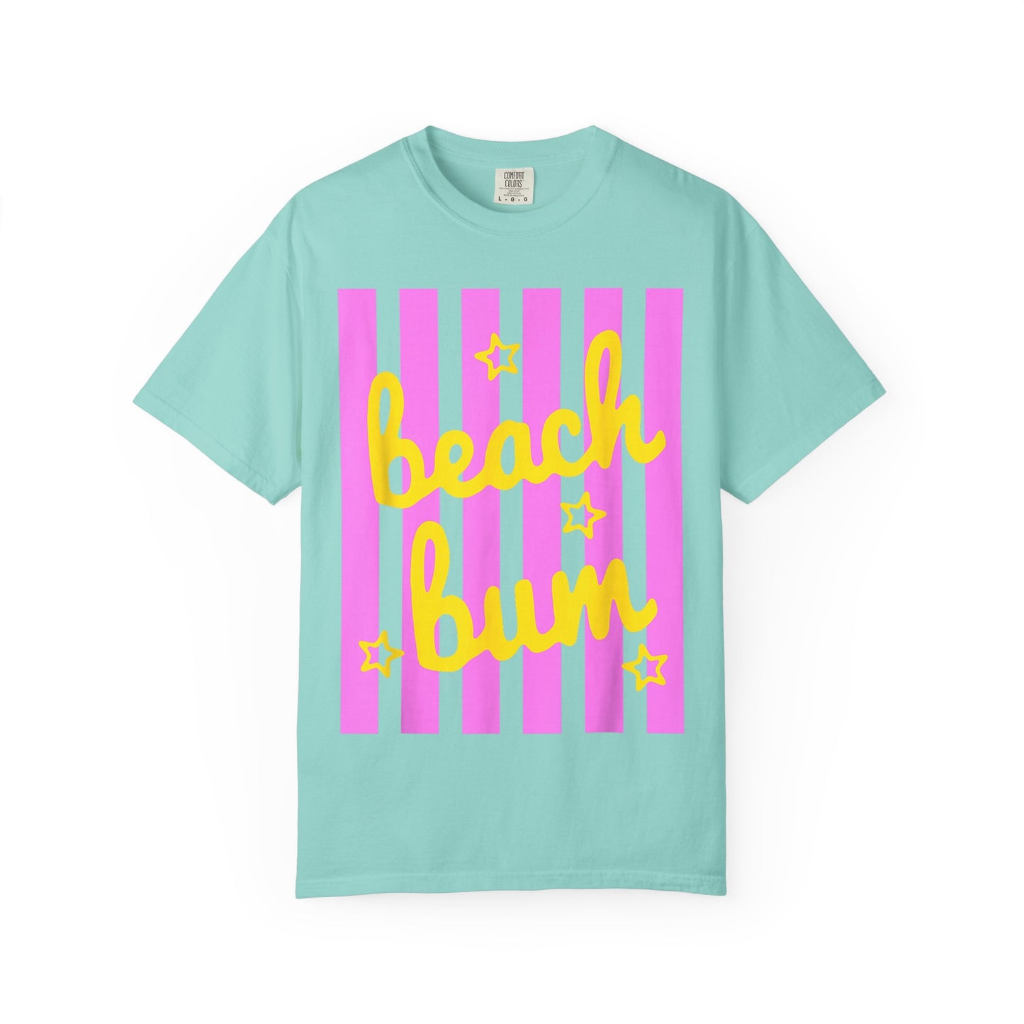 Beach Bum T-Shirt — Retro Pink Stripe Summer Tee
