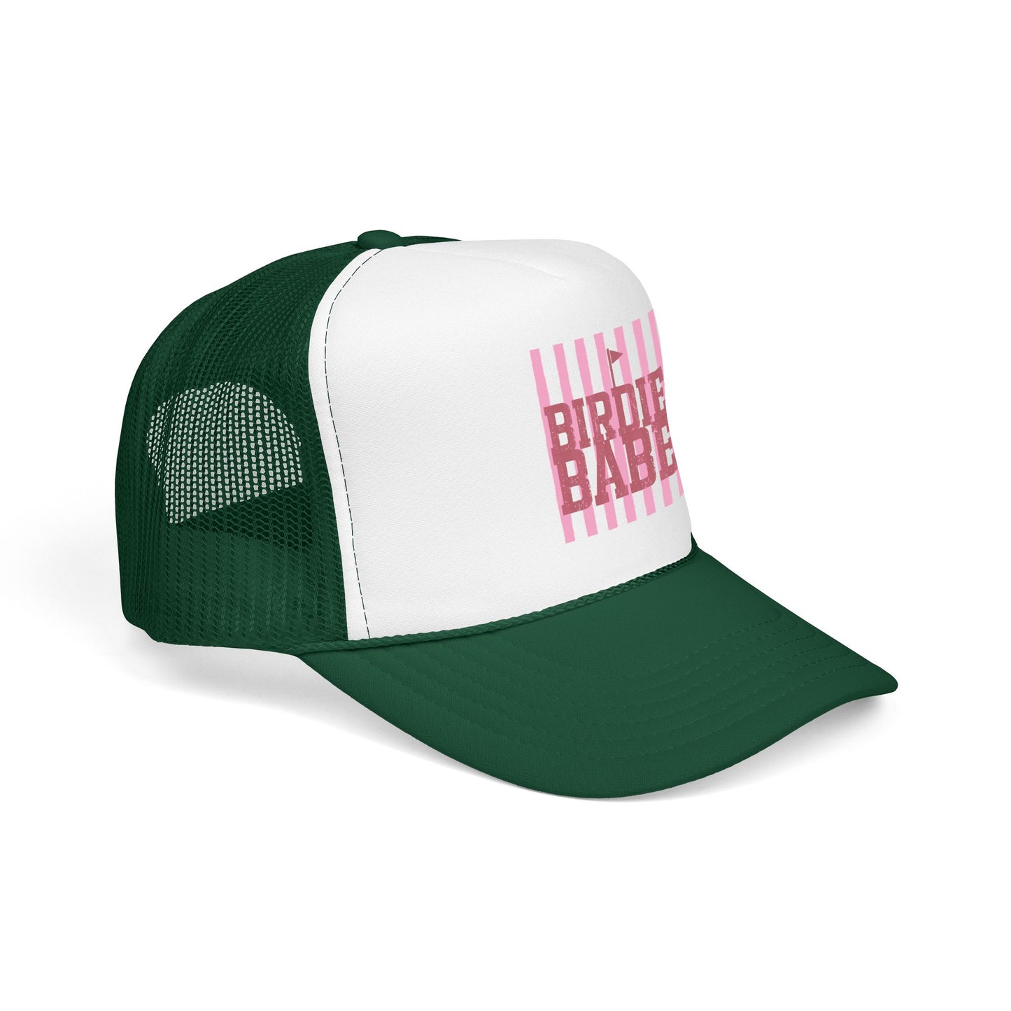 Trucker Hat — 'Birdie Babe' Pink Golf Graphic Foam Trucker Hat