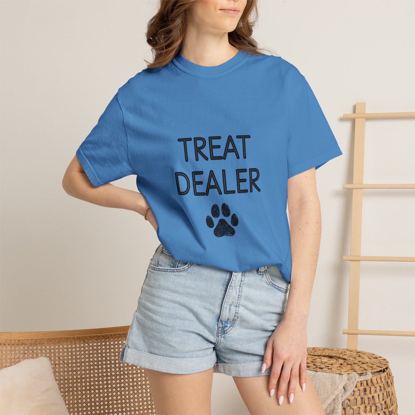 Treat Dealer T-Shirt — Funny Dog Lover Tee with Paw Print