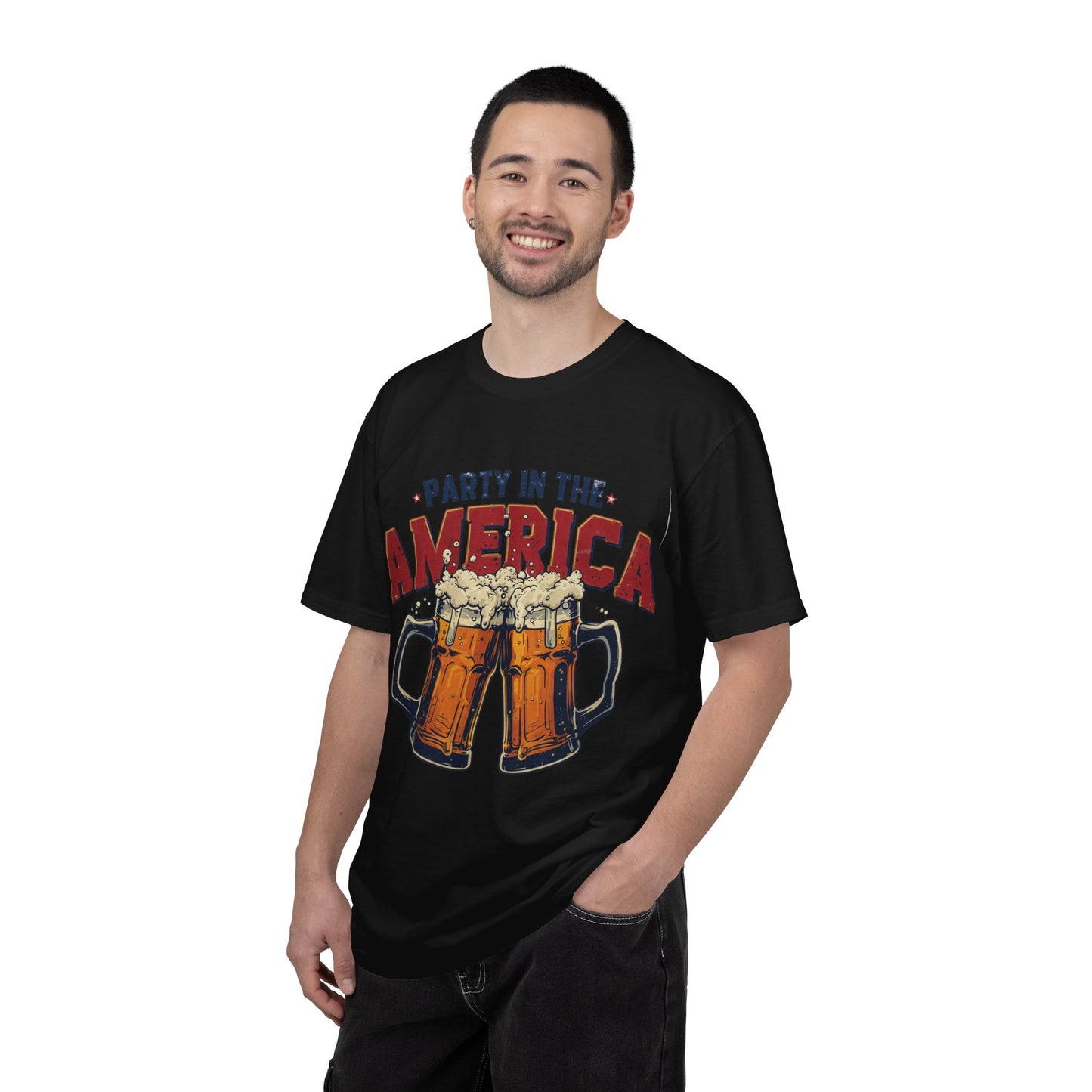 Party in the America T-Shirt — Patriotic Beer Graphic Tee for 4th of July