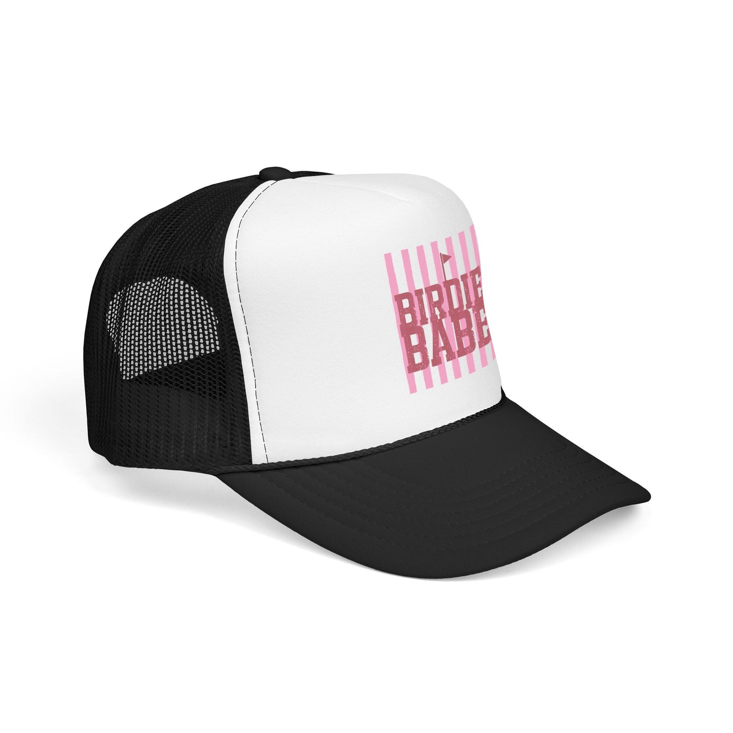 Trucker Hat — 'Birdie Babe' Pink Golf Graphic Foam Trucker Hat