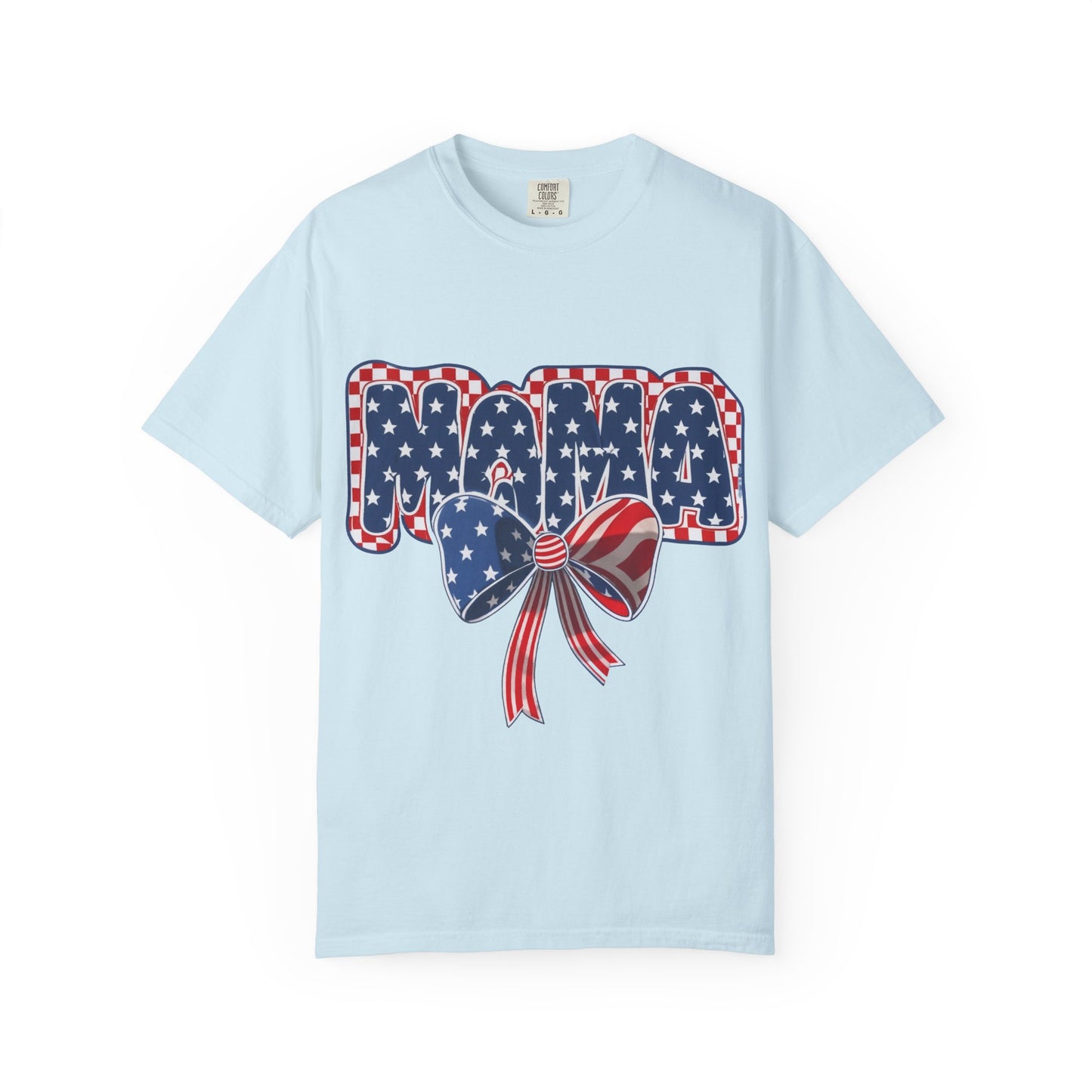 Patriotic MAMA T-Shirt — Stars & Stripes Bow 4th of July Tee